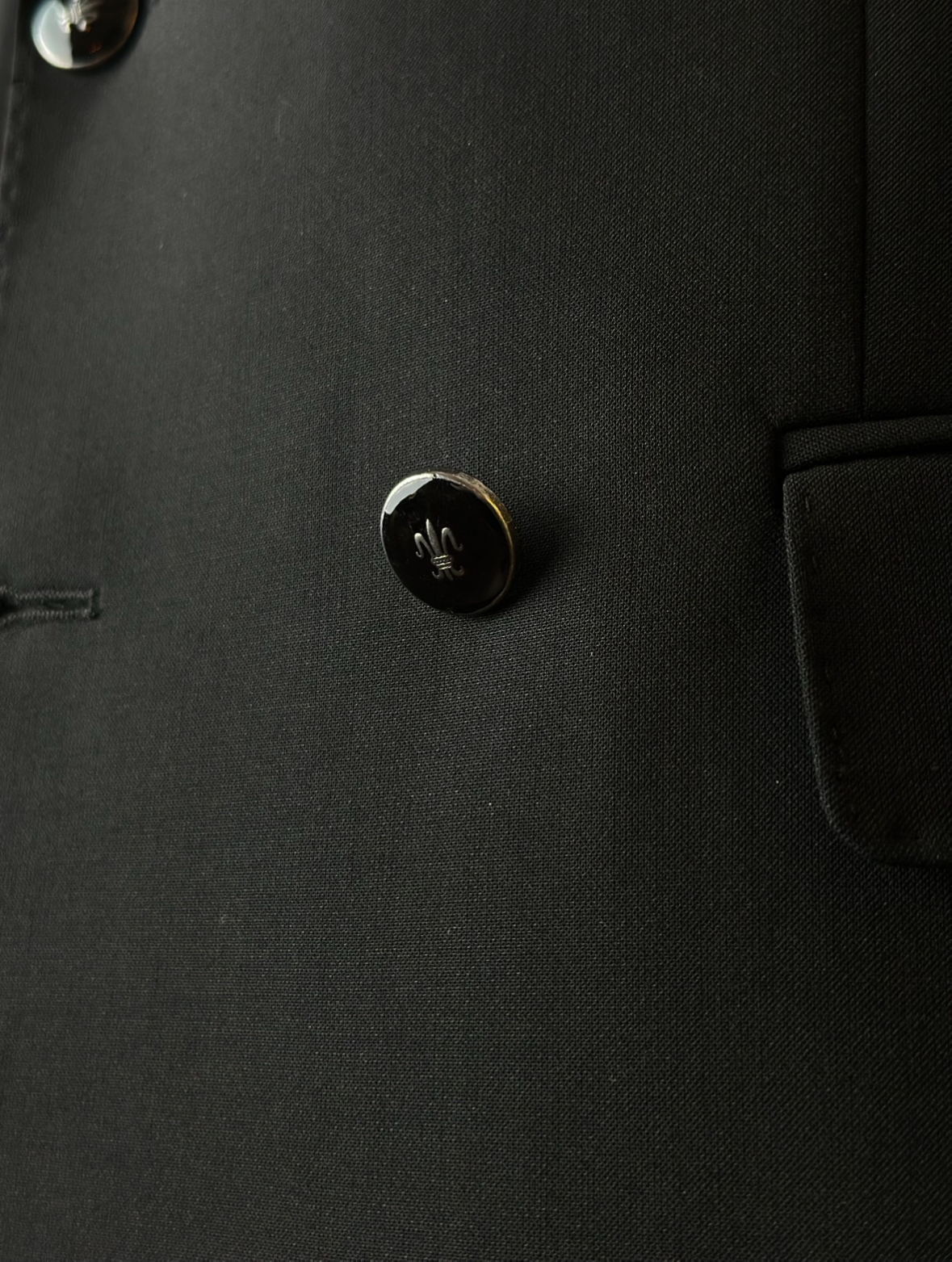 Erkek Slim Fit Siyah Renk Kruvaze Ceket