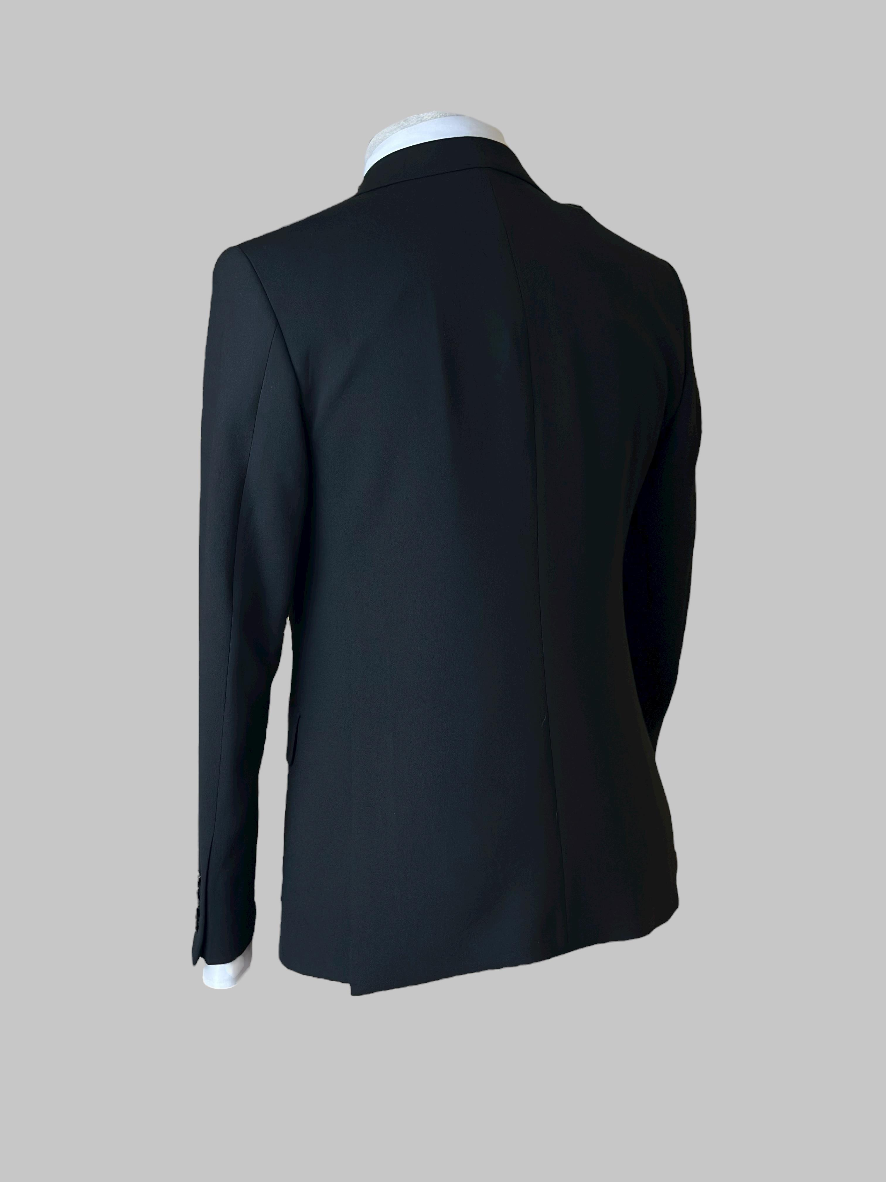 Erkek Slim Fit Siyah Renk Kruvaze Ceket