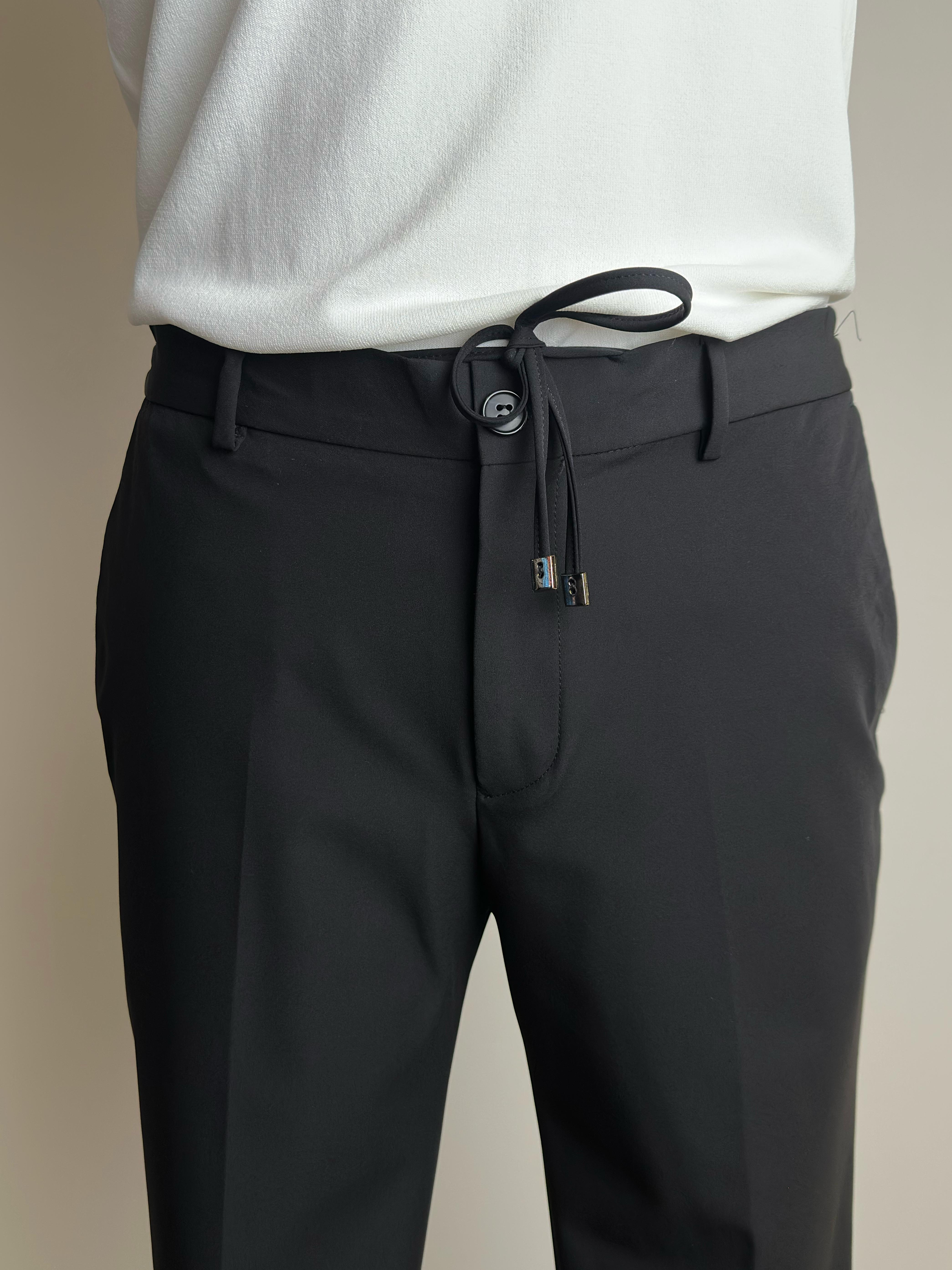 Erkek Slim Fit Siyah Renk Polyamide Jogger Pantolon