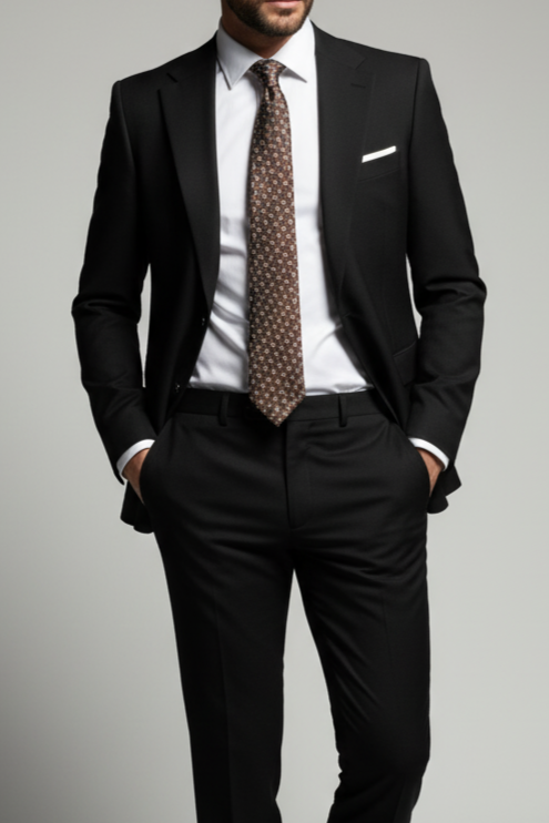 Erkek Slim Fit Siyah Renk Takım Elbise