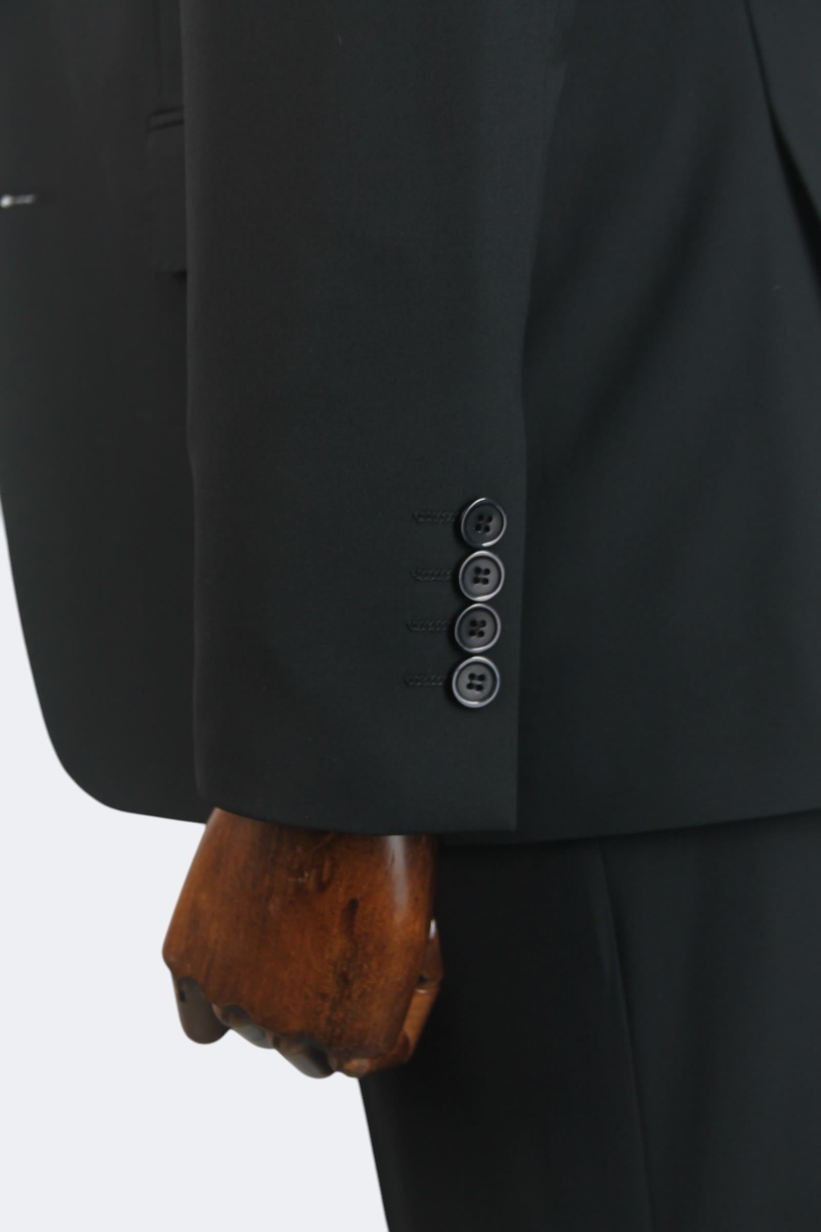 Erkek Slim Fit Siyah Renk Yelekli Takım Elbise