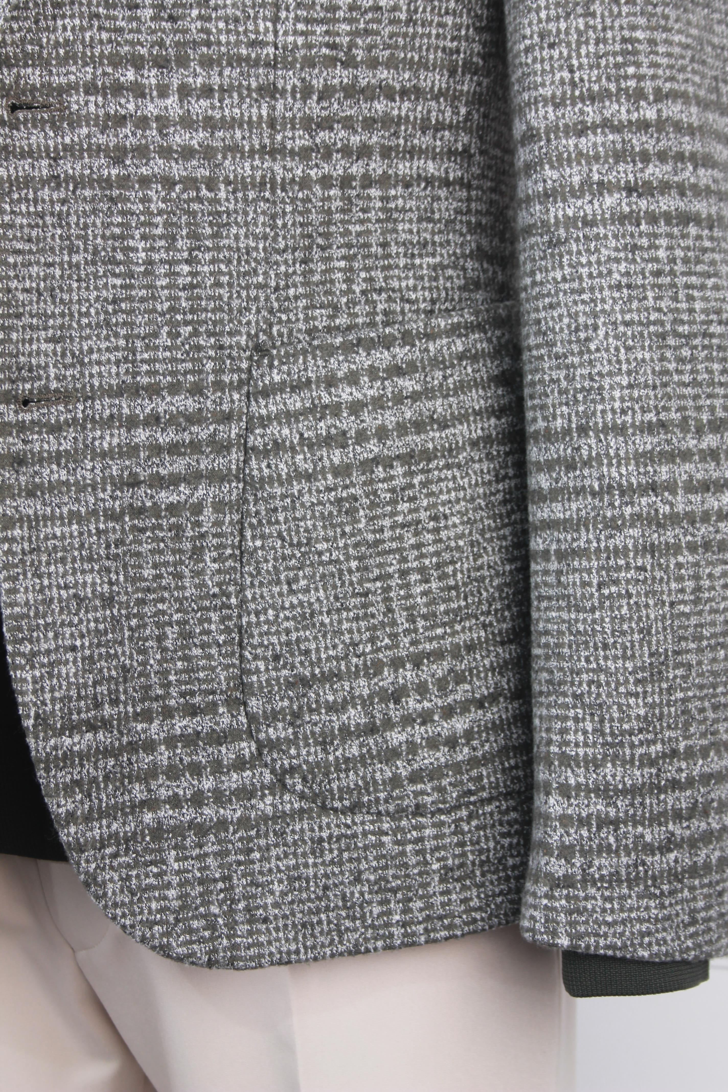 Erkek Slim Fit Yeşil Renk Ekose Yün Ceket