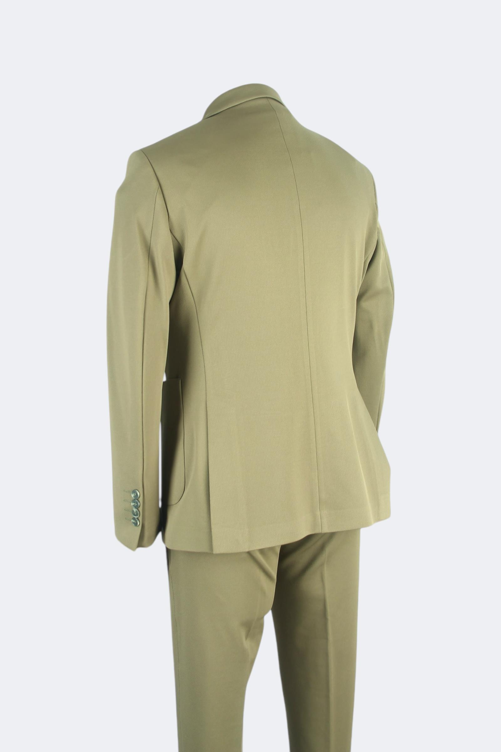 Erkek Slim Fit Yeşil Renk İpli Spor Takım Elbise