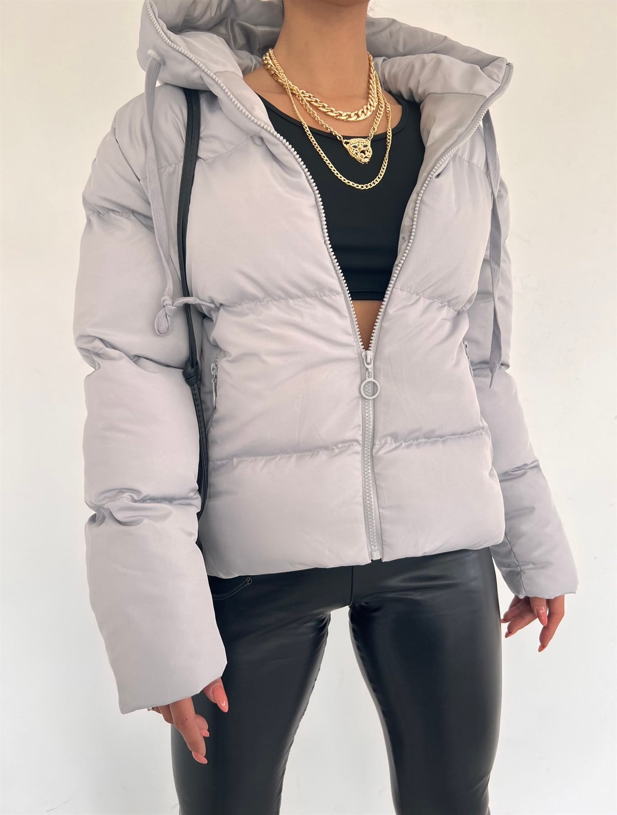 Cepli Şişme Mont 1018 GRİ