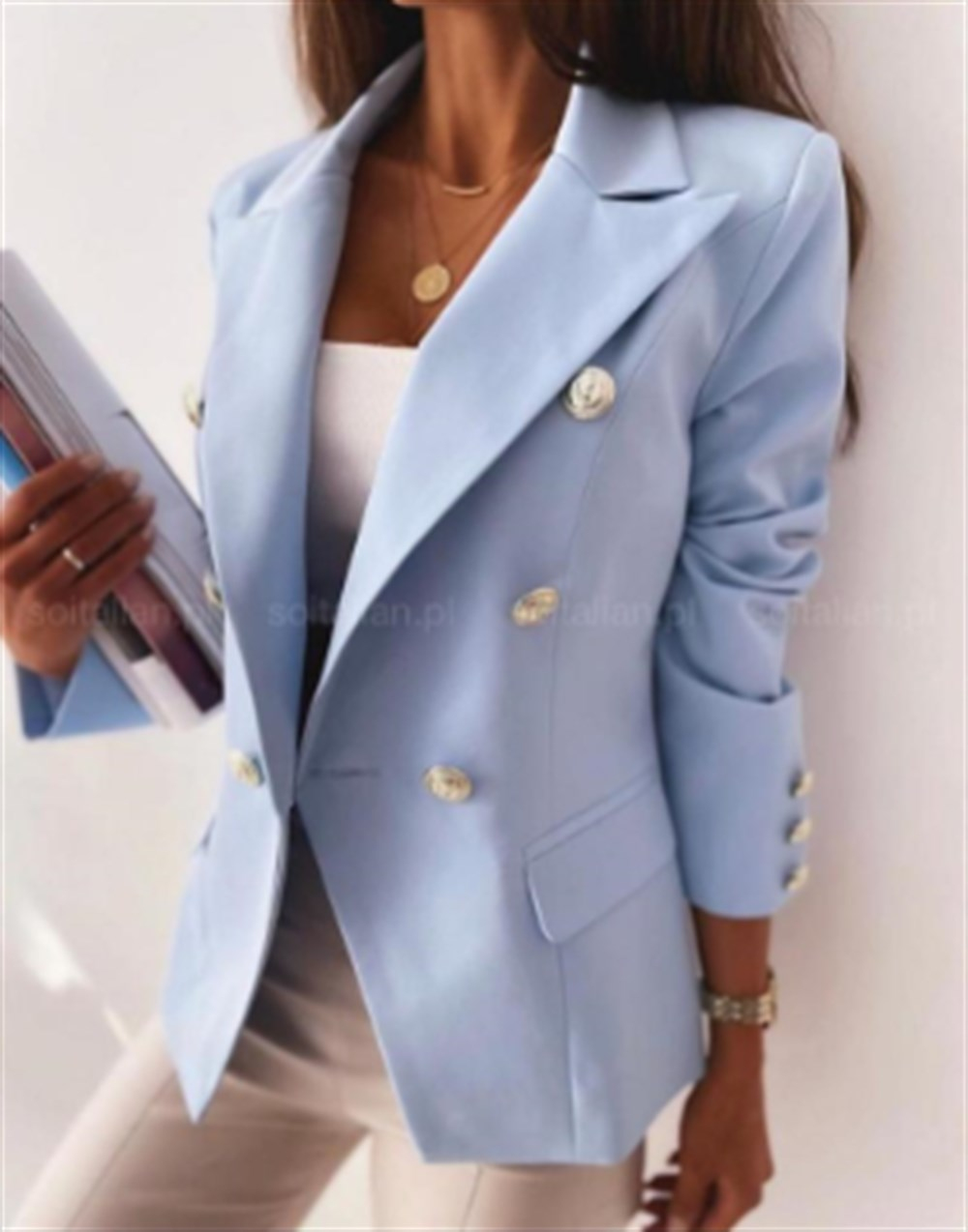 Düğmeli Blazer Ceket BEBE MAVİSİ
