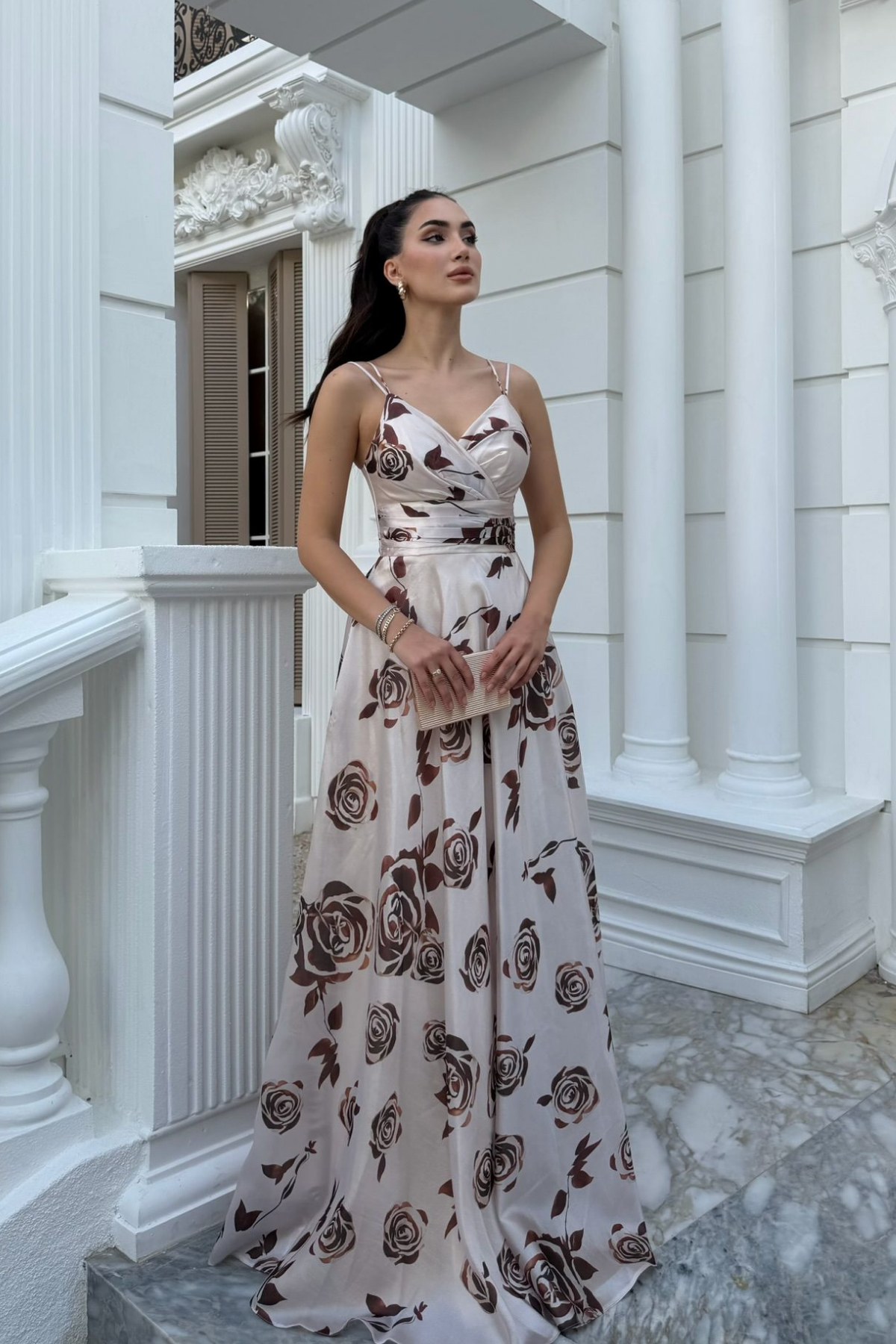 Feza Desenli Askı Detay Abiye 1093