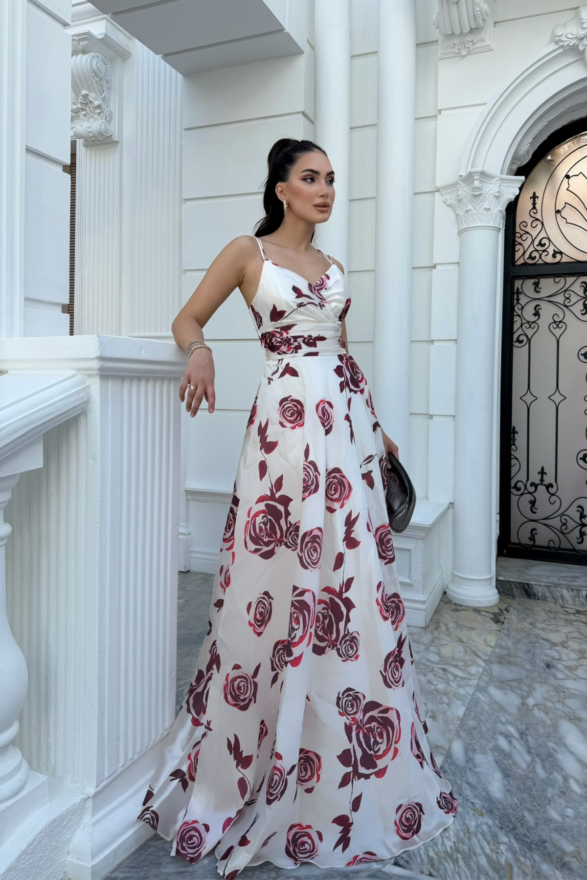 Feza Desenli Askı Detay Abiye 1093
