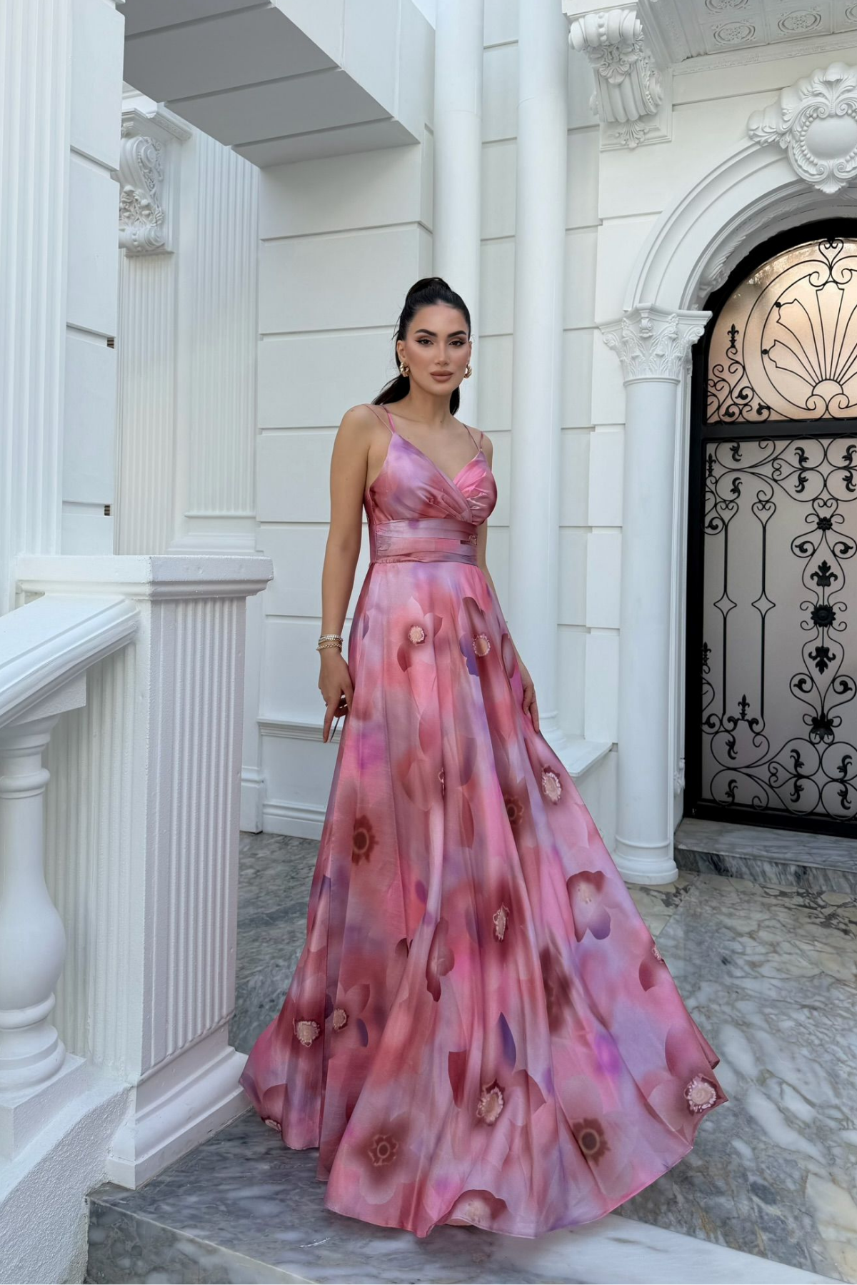 Feza Desenli Askı Detay Abiye 1093