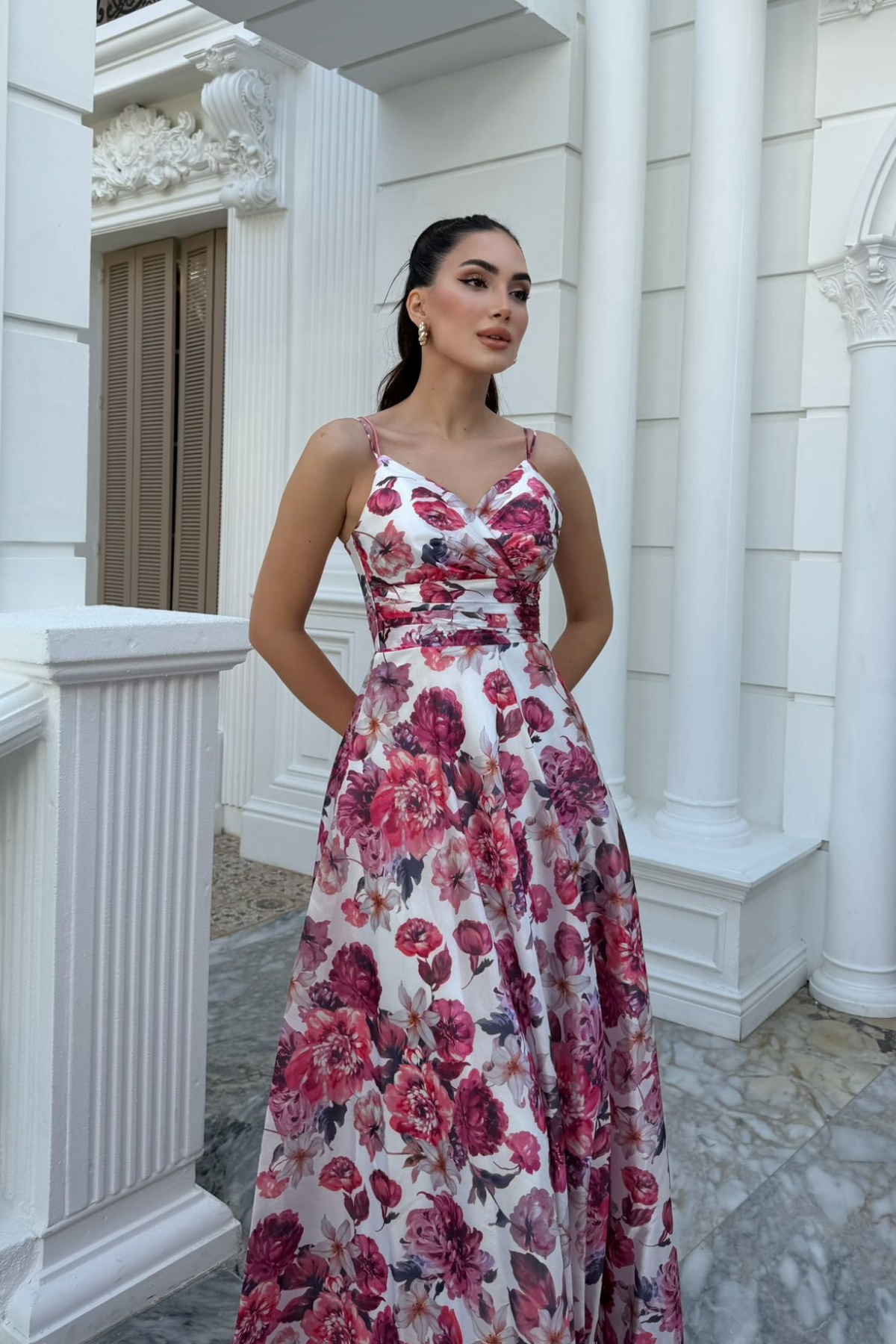 Feza Desenli Askı Detay Abiye 1093