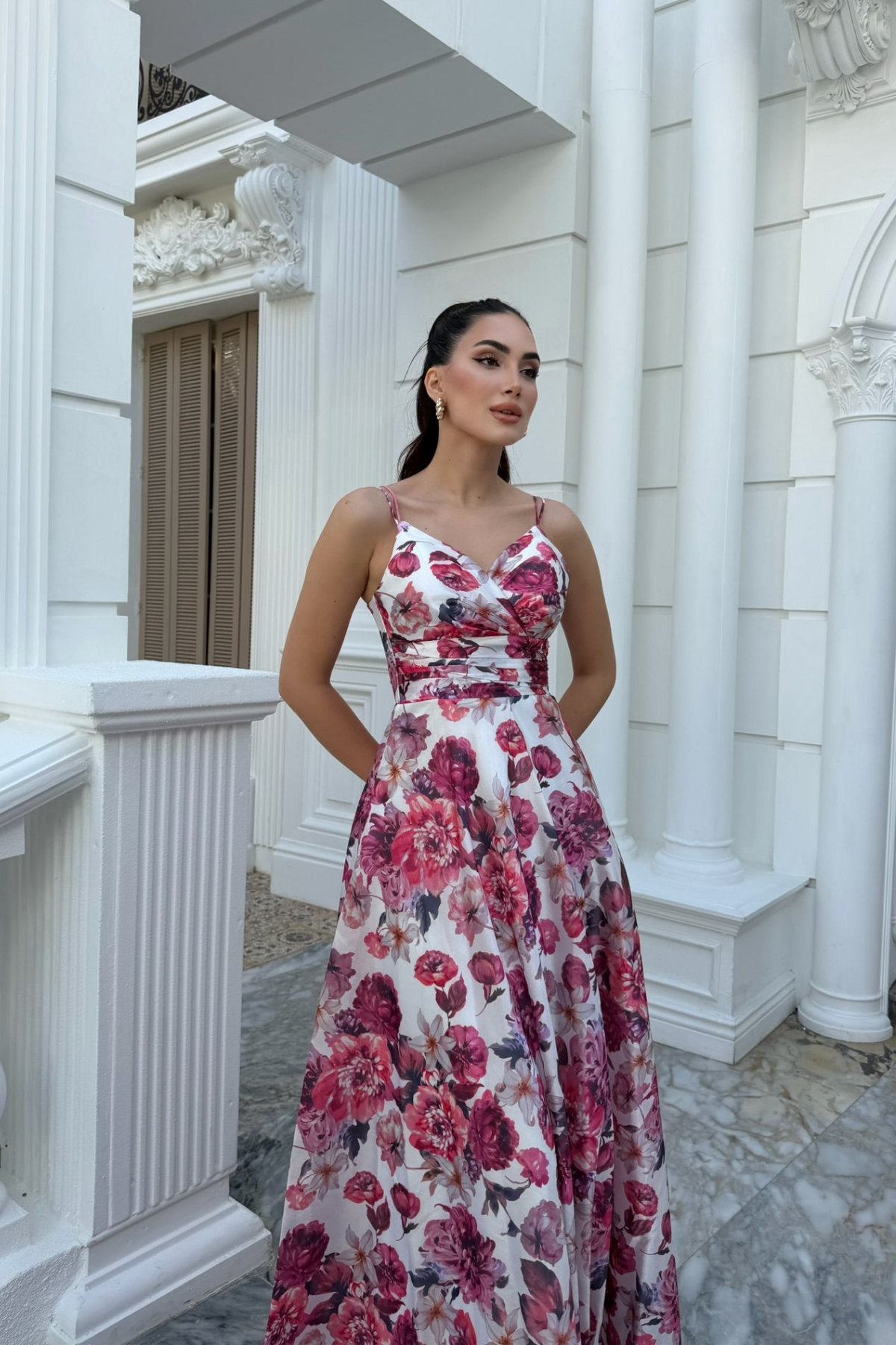 Feza Desenli Askı Detay Abiye 1093