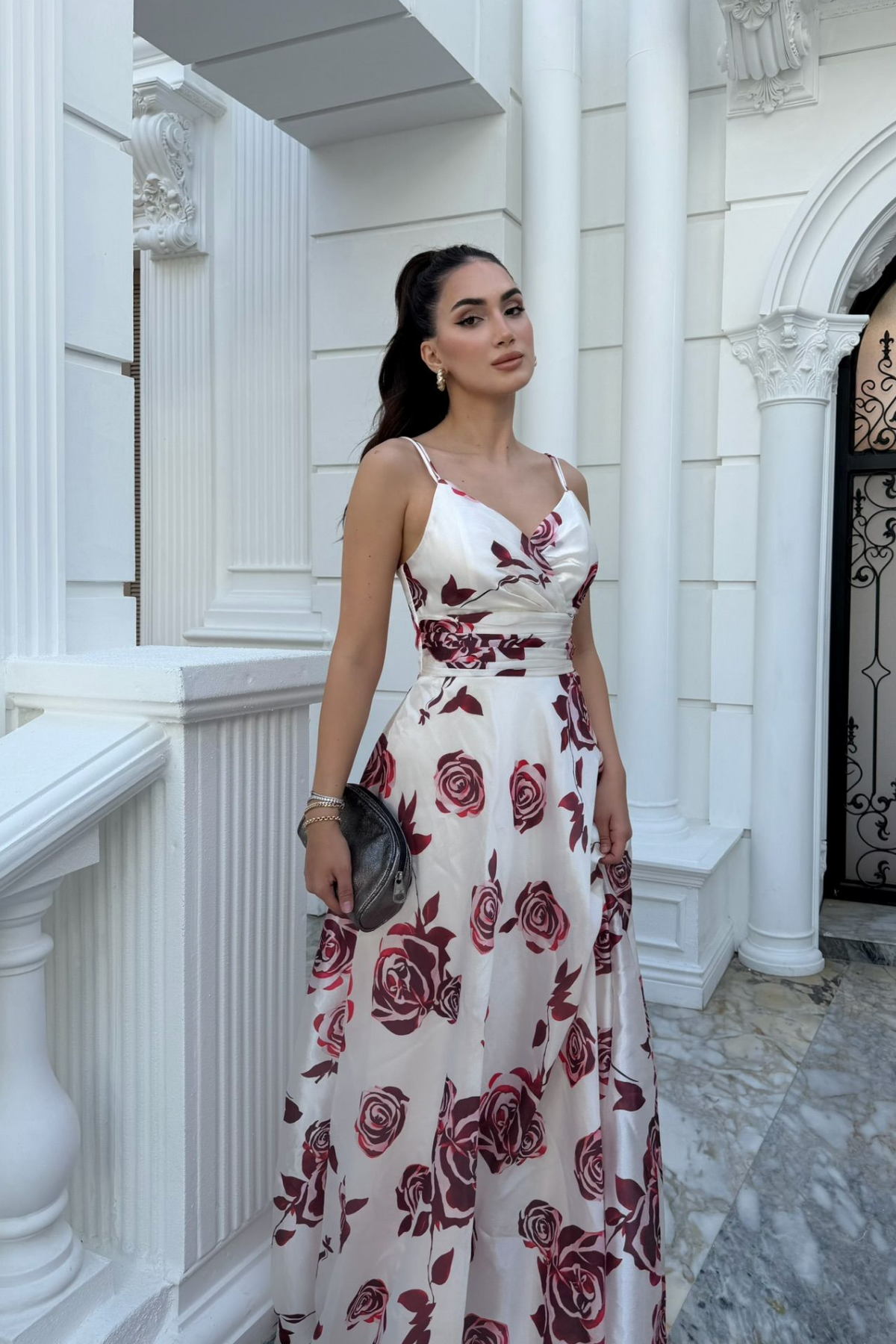 Feza Desenli Askı Detay Abiye 1093