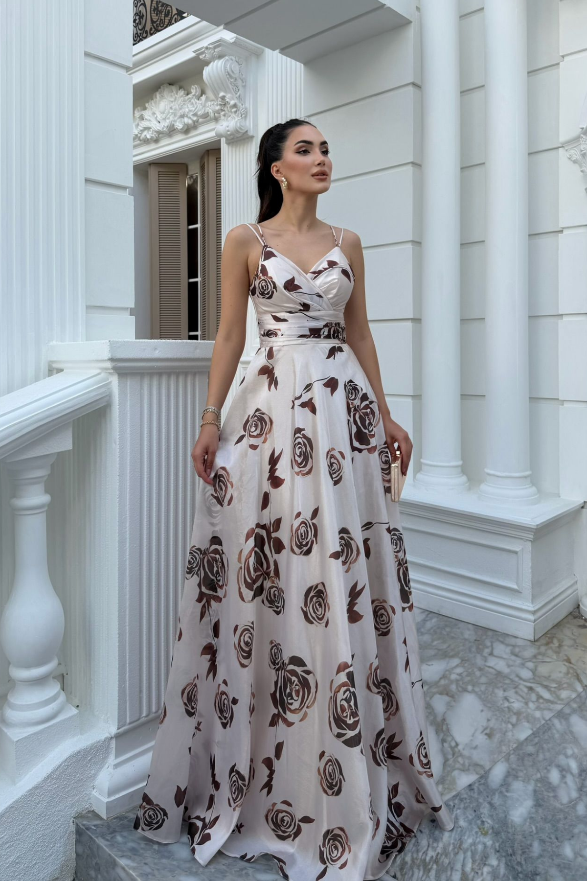 Feza Desenli Askı Detay Abiye 1093