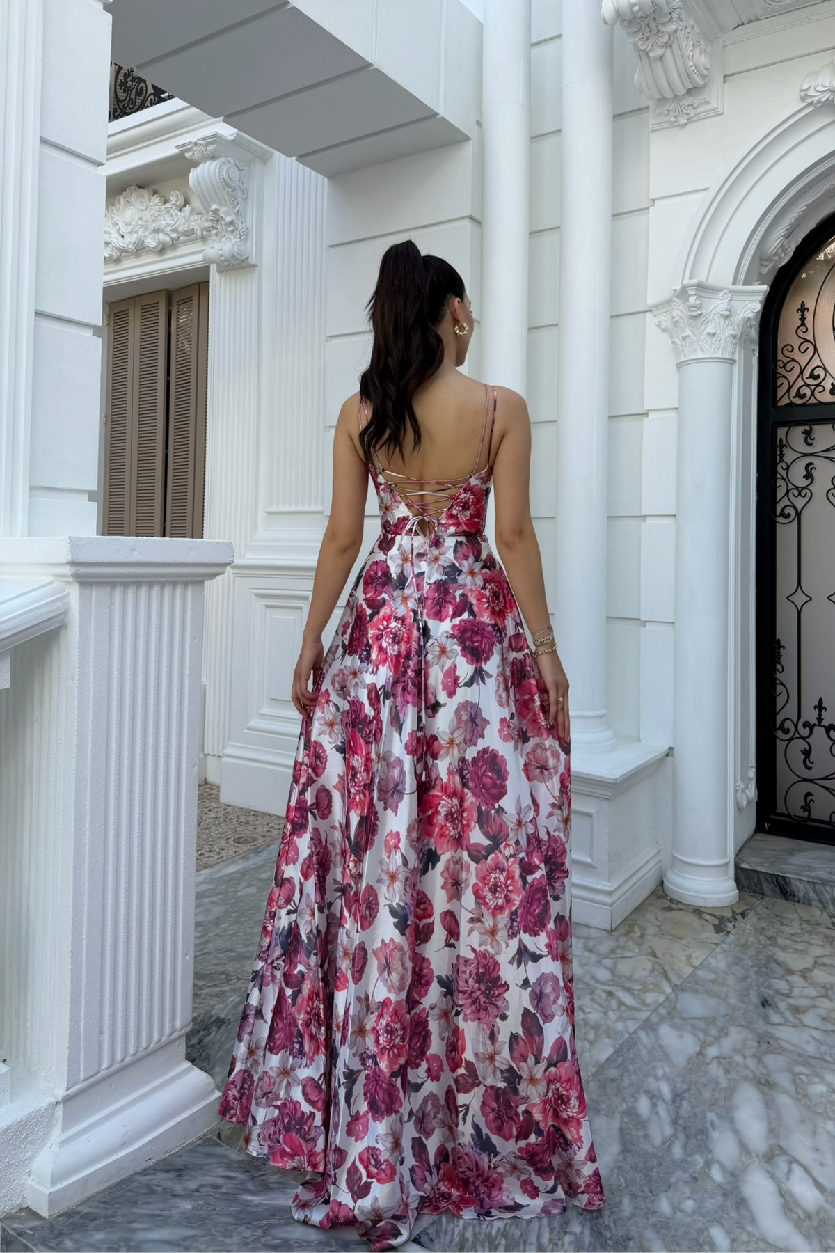 Feza Desenli Askı Detay Abiye 1093