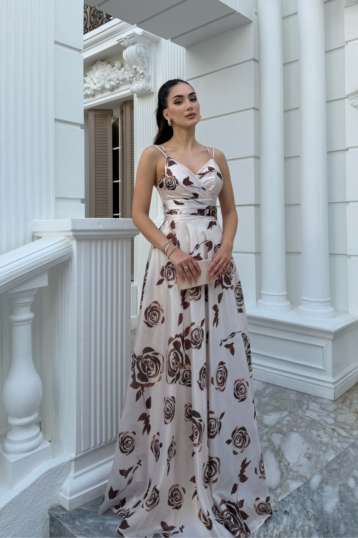 Feza Desenli Askı Detay Abiye 1093