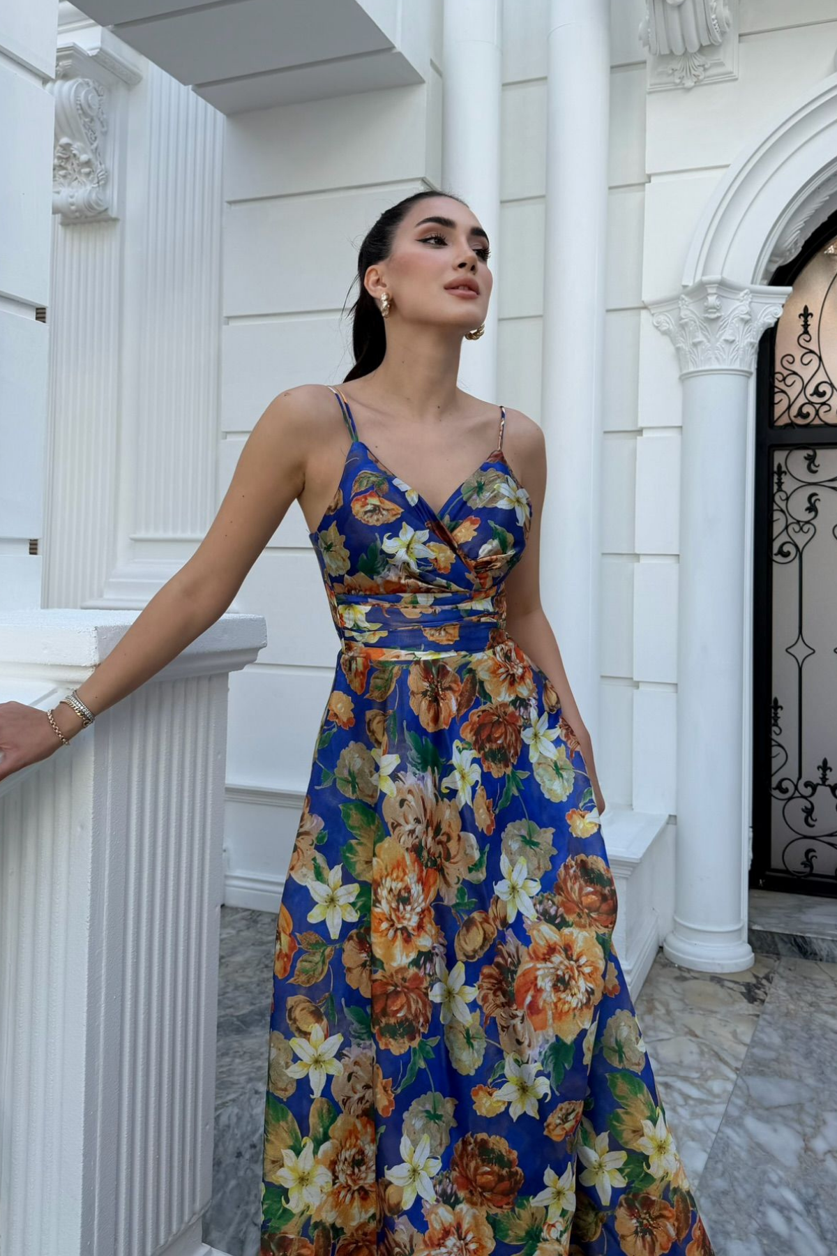 Feza Desenli Askı Detay Abiye 1093
