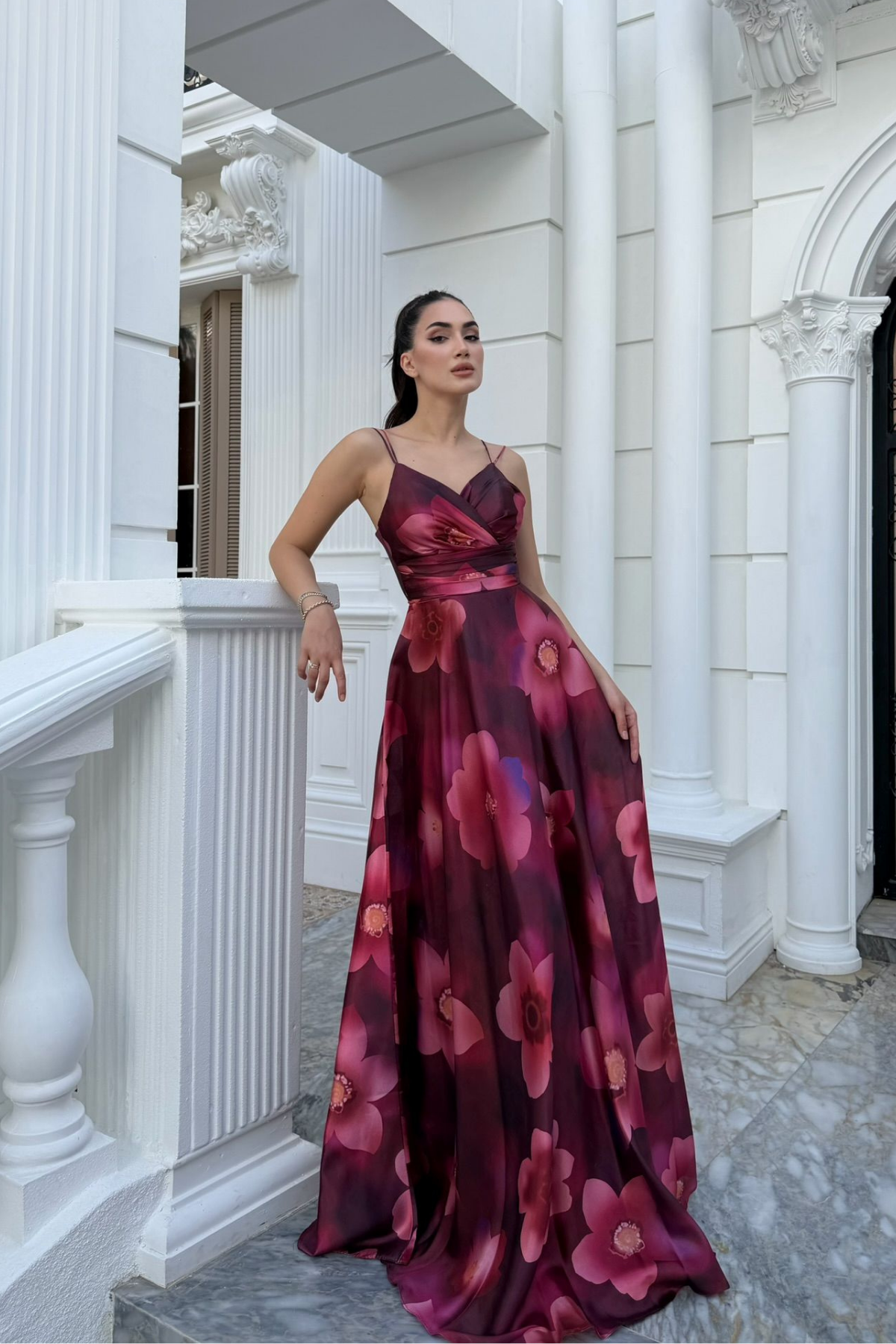 Feza Desenli Askı Detay Abiye 1093