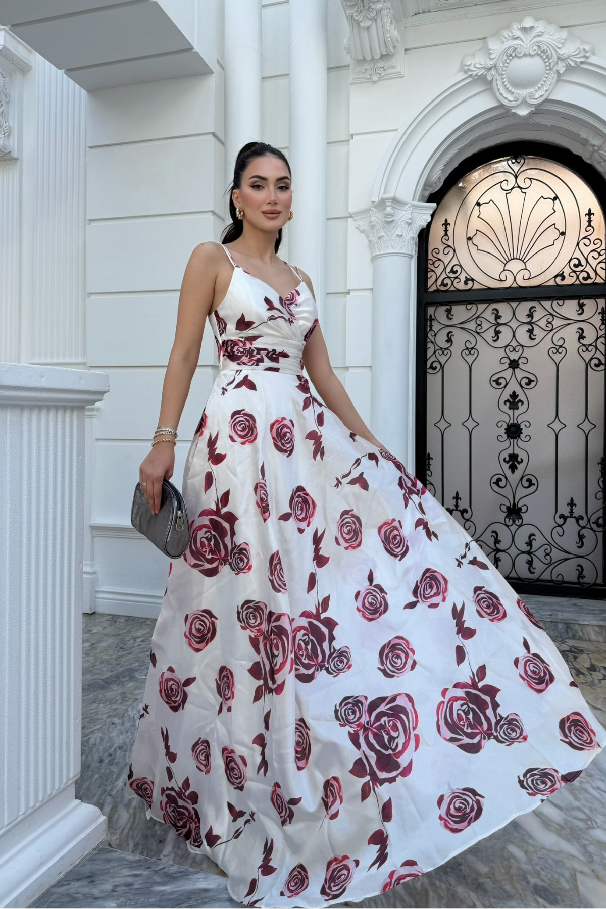 Feza Desenli Askı Detay Abiye 1093