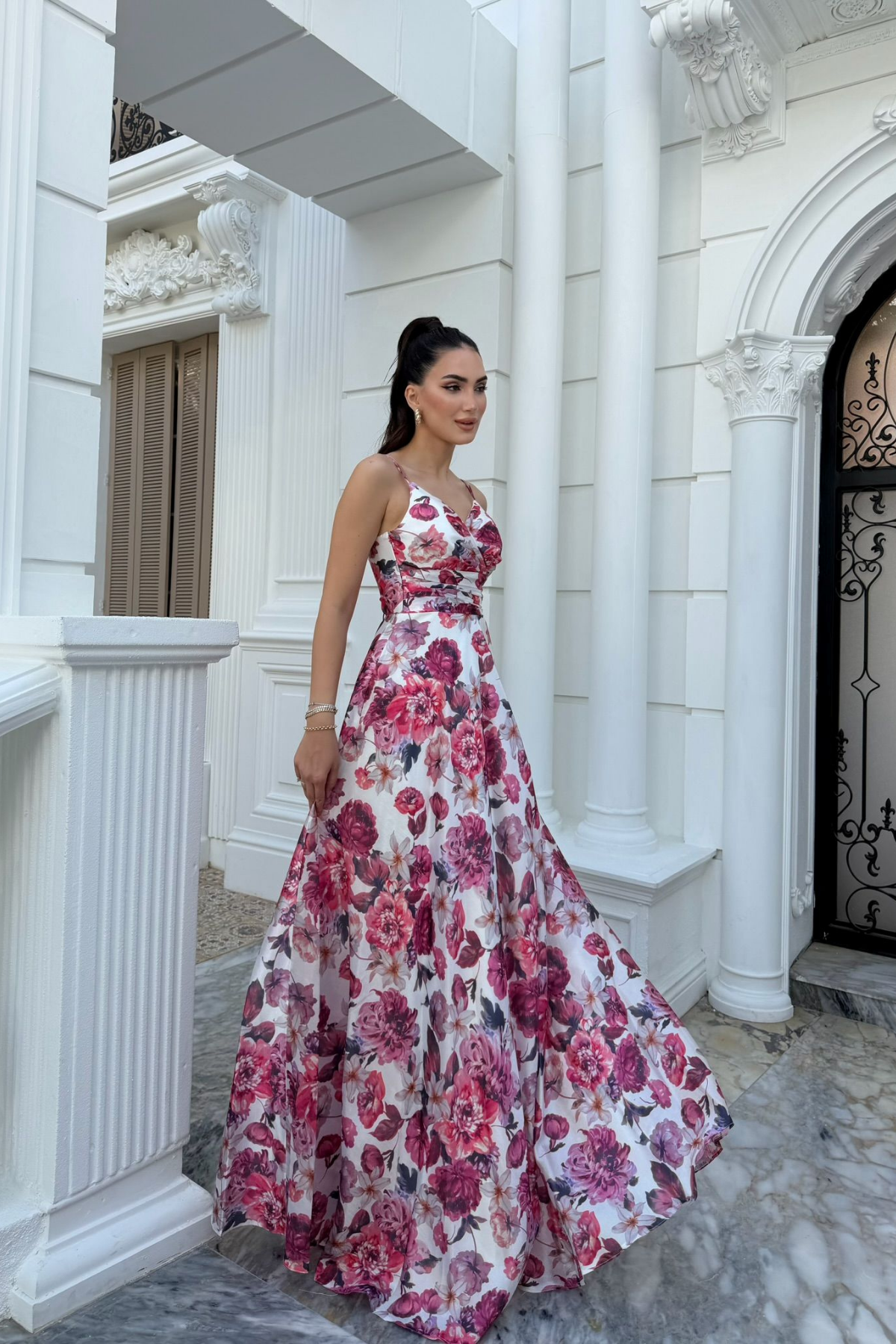 Feza Desenli Askı Detay Abiye 1093