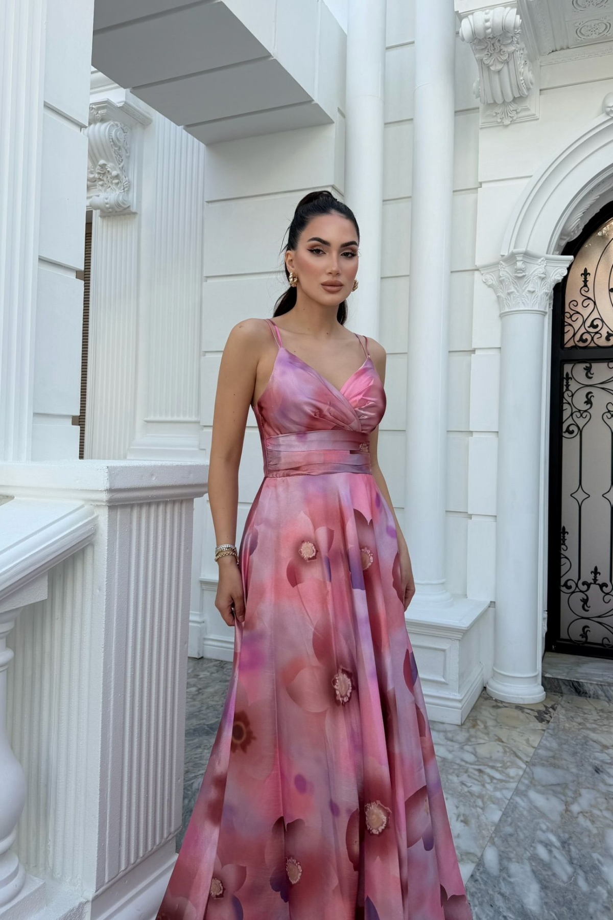 Feza Desenli Askı Detay Abiye 1093