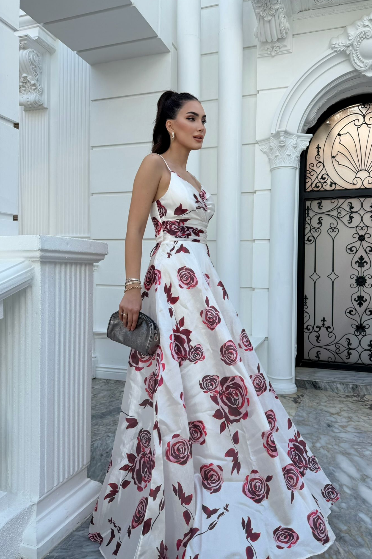 Feza Desenli Askı Detay Abiye 1093