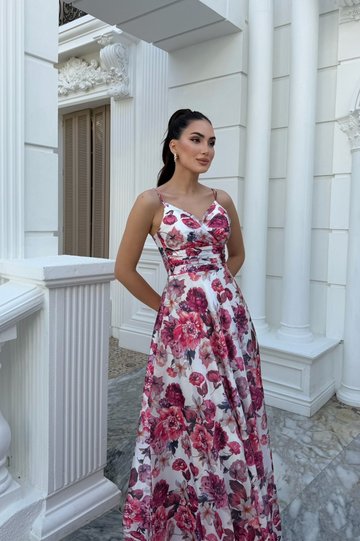 Feza Desenli Askı Detay Abiye 1093