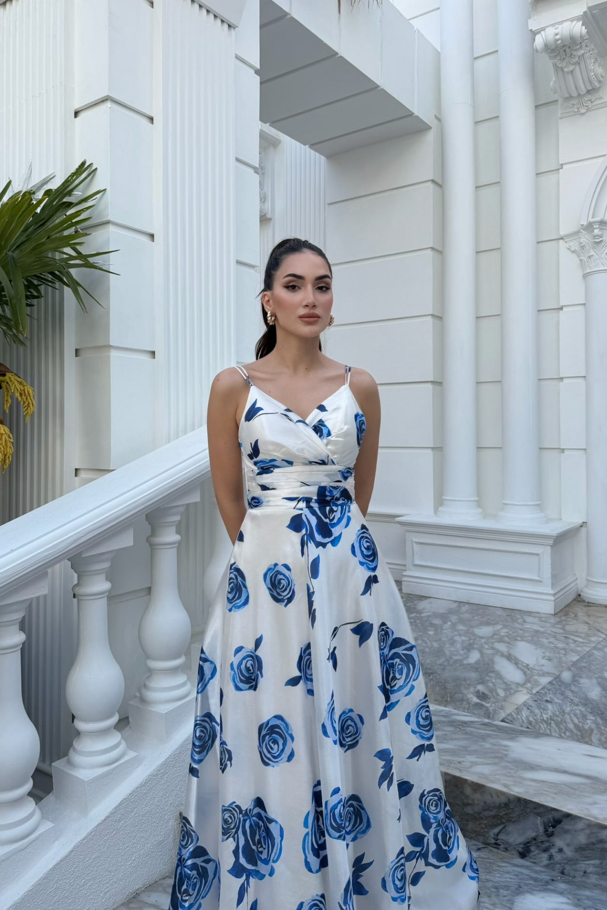 Feza Desenli Askı Detay Abiye 1093