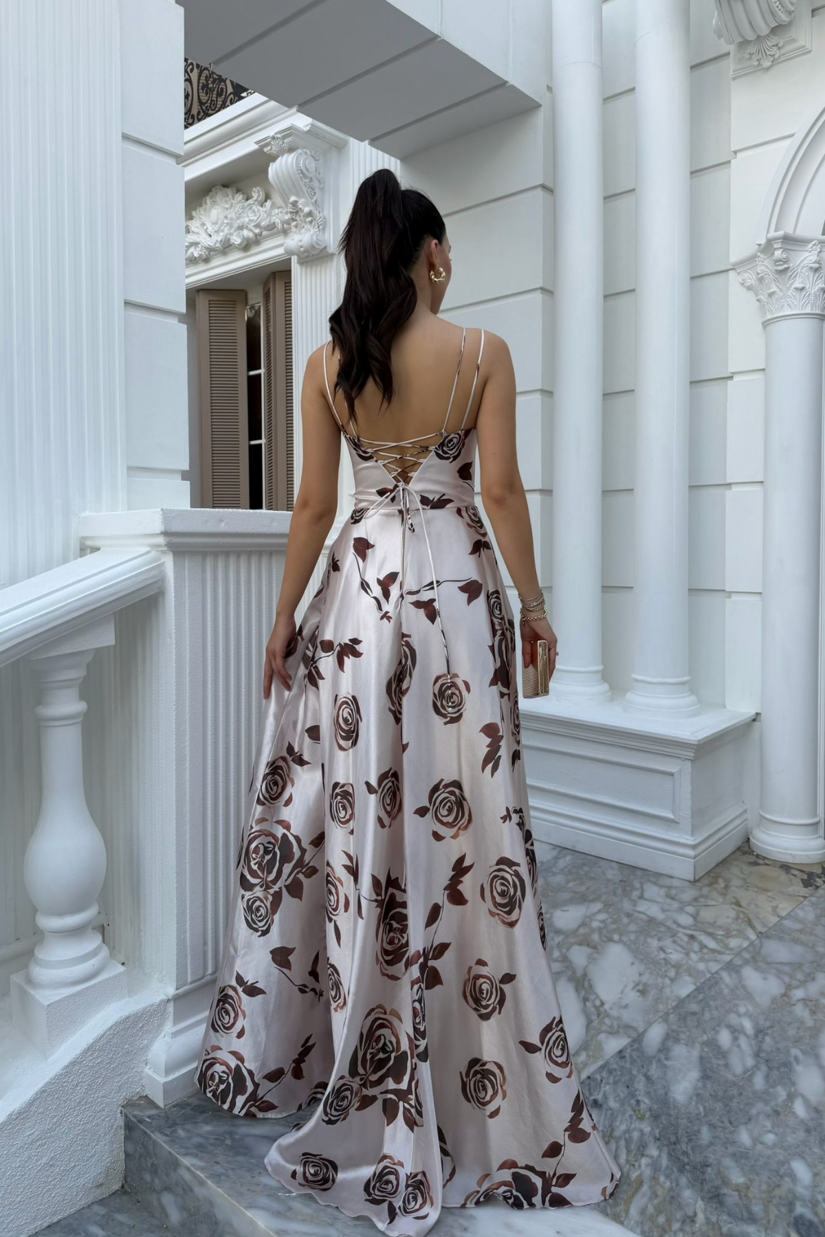 Feza Desenli Askı Detay Abiye 1093