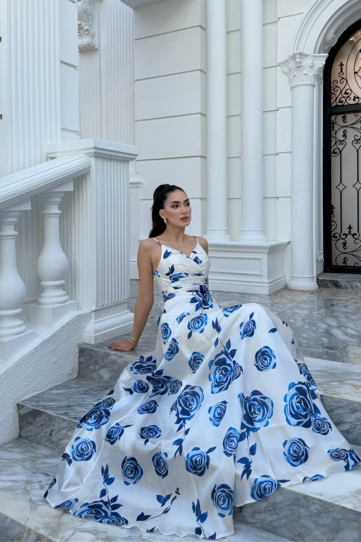 Feza Desenli Askı Detay Abiye 1093