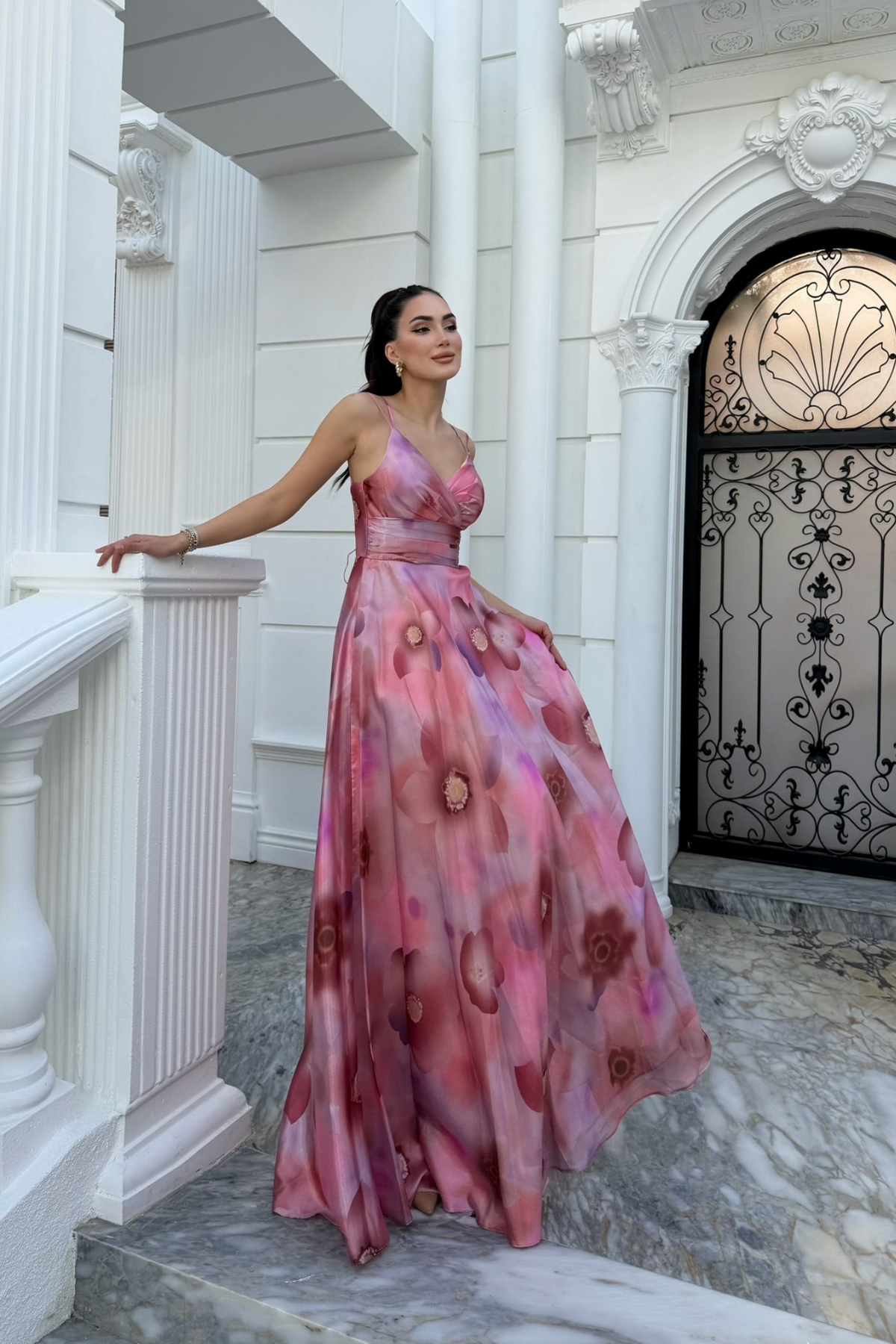 Feza Desenli Askı Detay Abiye 1093