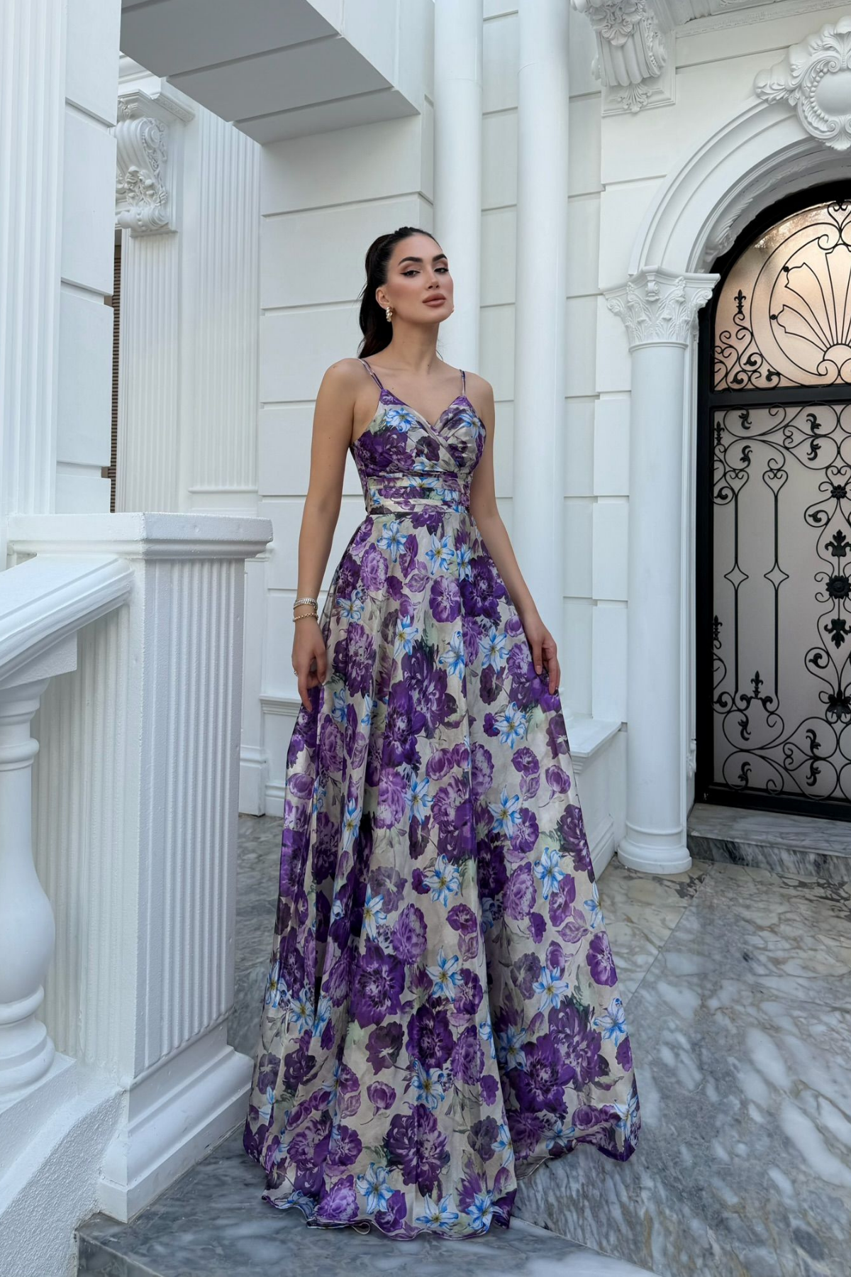 Feza Desenli Askı Detay Abiye 1093