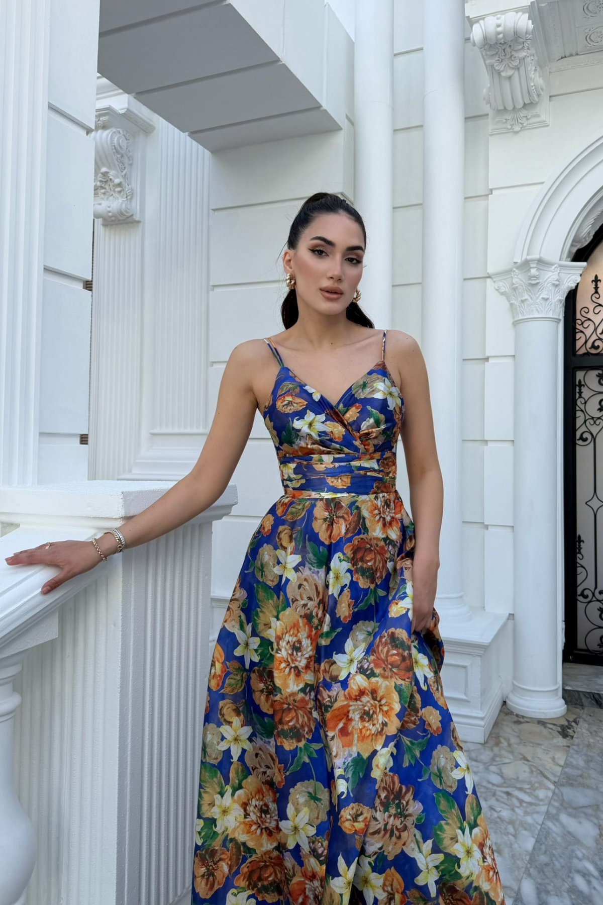 Feza Desenli Askı Detay Abiye 1093