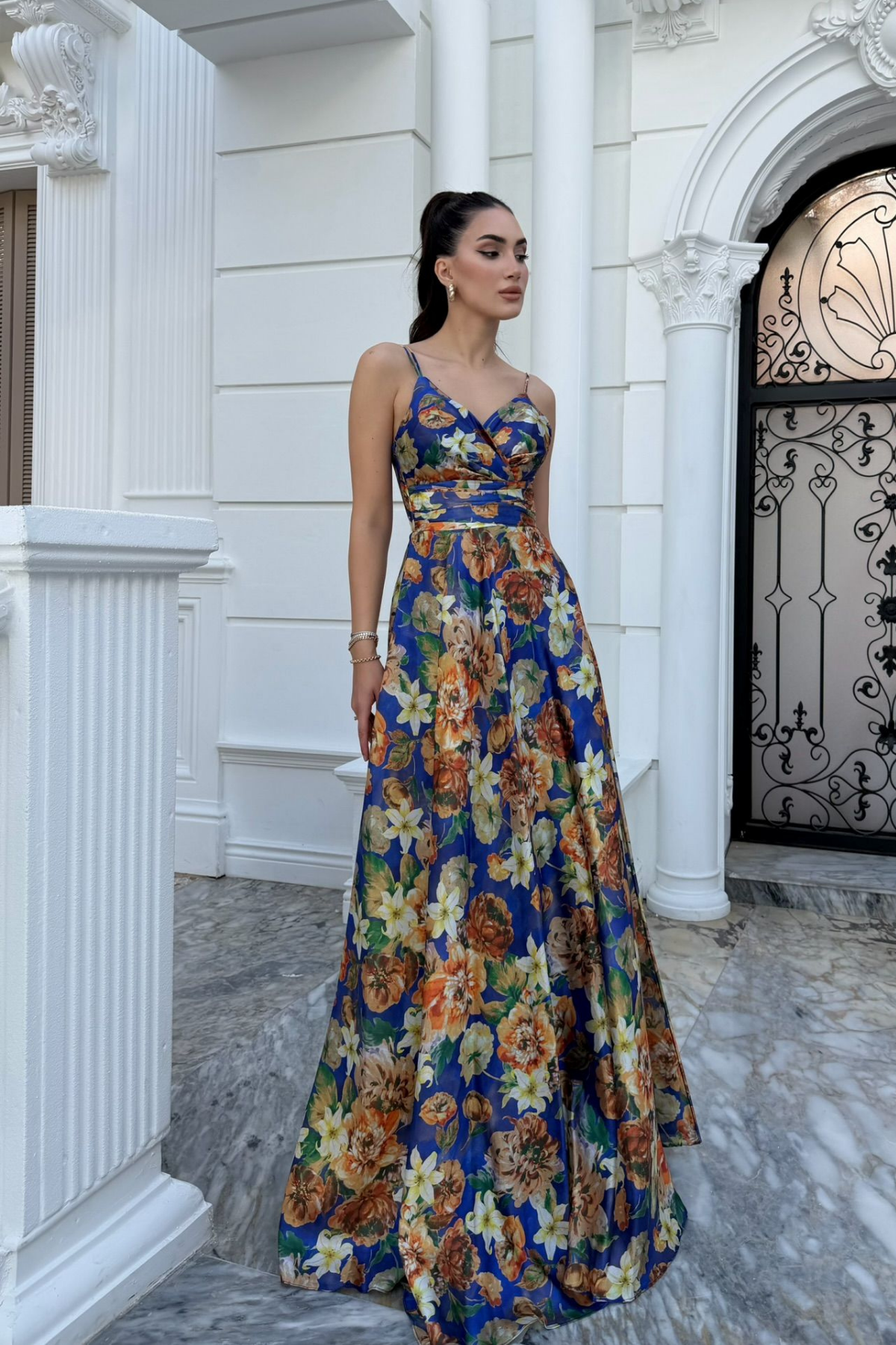 Feza Desenli Askı Detay Abiye 1093