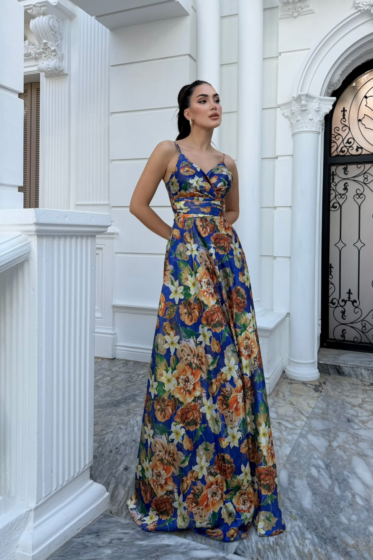 Feza Desenli Askı Detay Abiye 1093