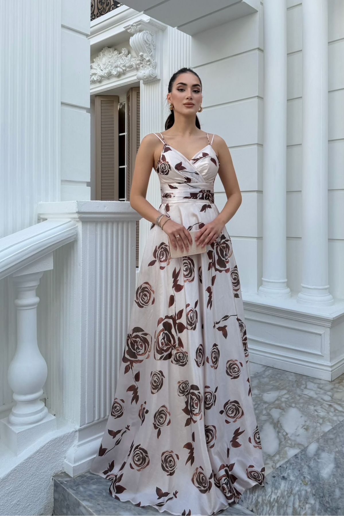 Feza Desenli Askı Detay Abiye 1093