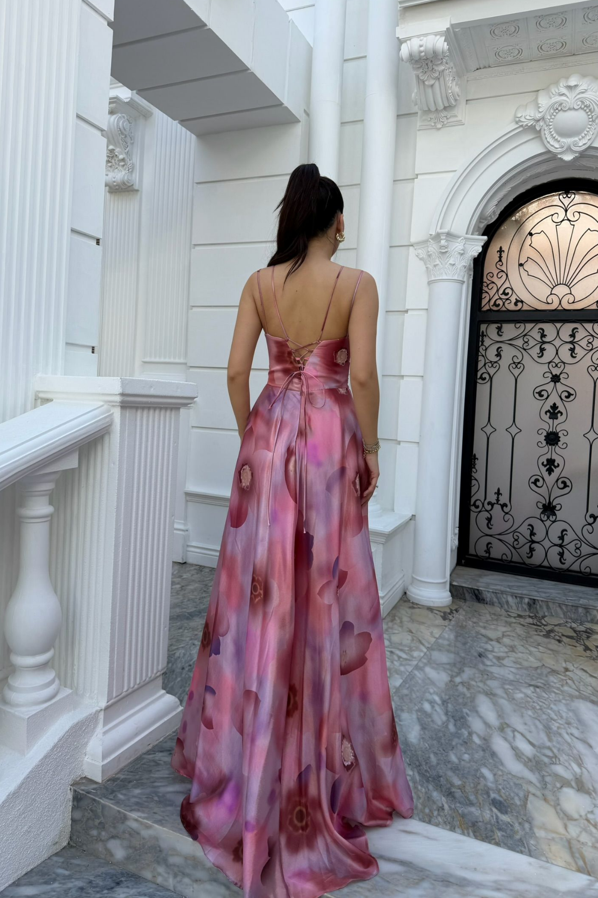Feza Desenli Askı Detay Abiye 1093
