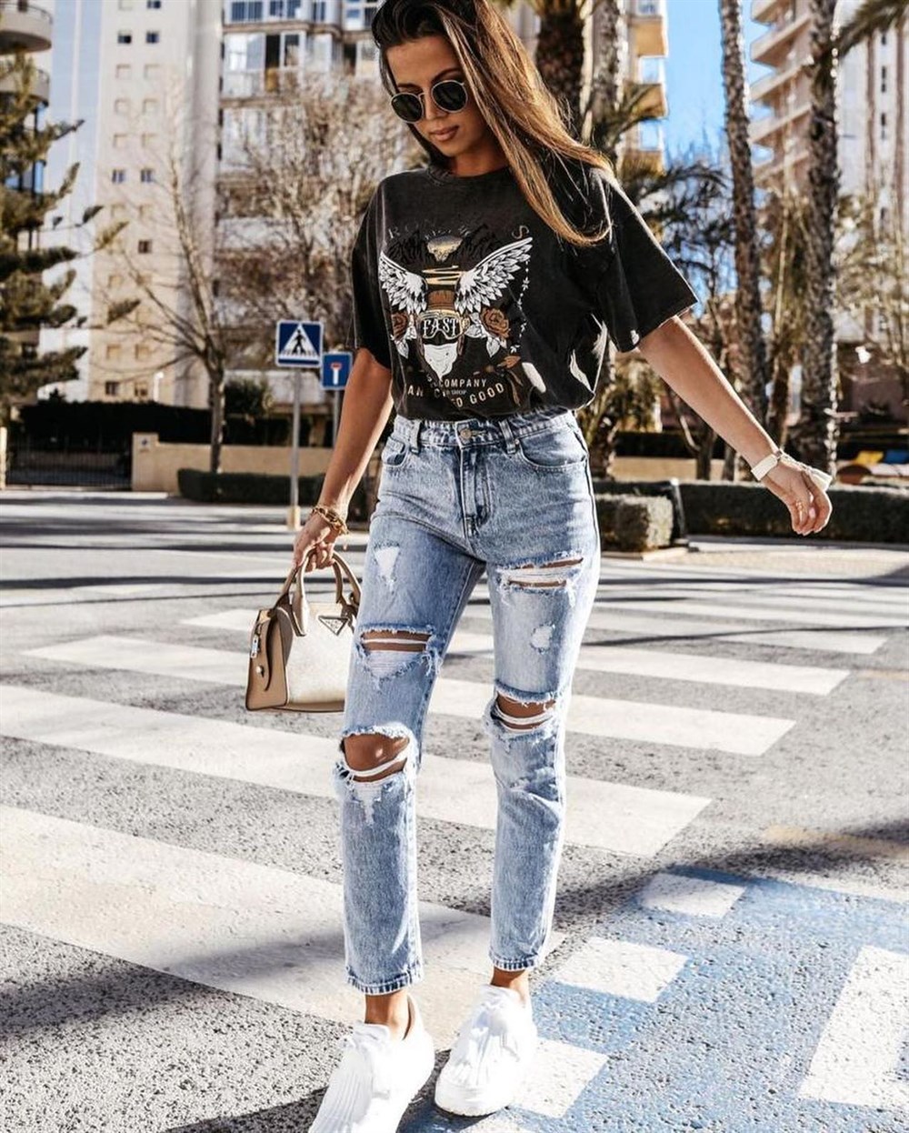 Iron Wheels Yazı Detay Yıkamalı T-shirt FÜME