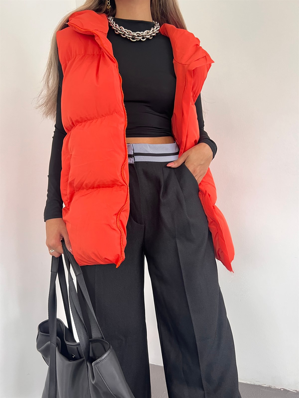 Oversize Şişme Yelek 8302 TURUNCU