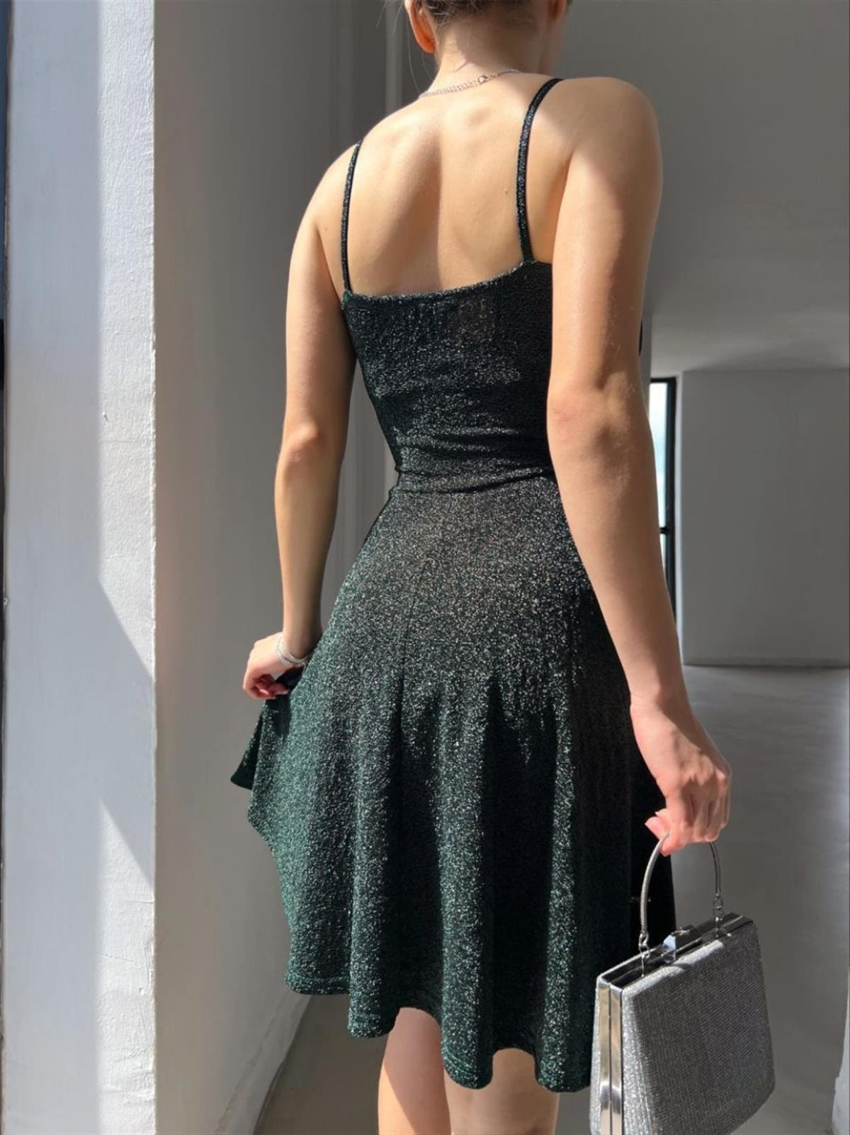 Simli Mini Elbise 582115 SİYAH