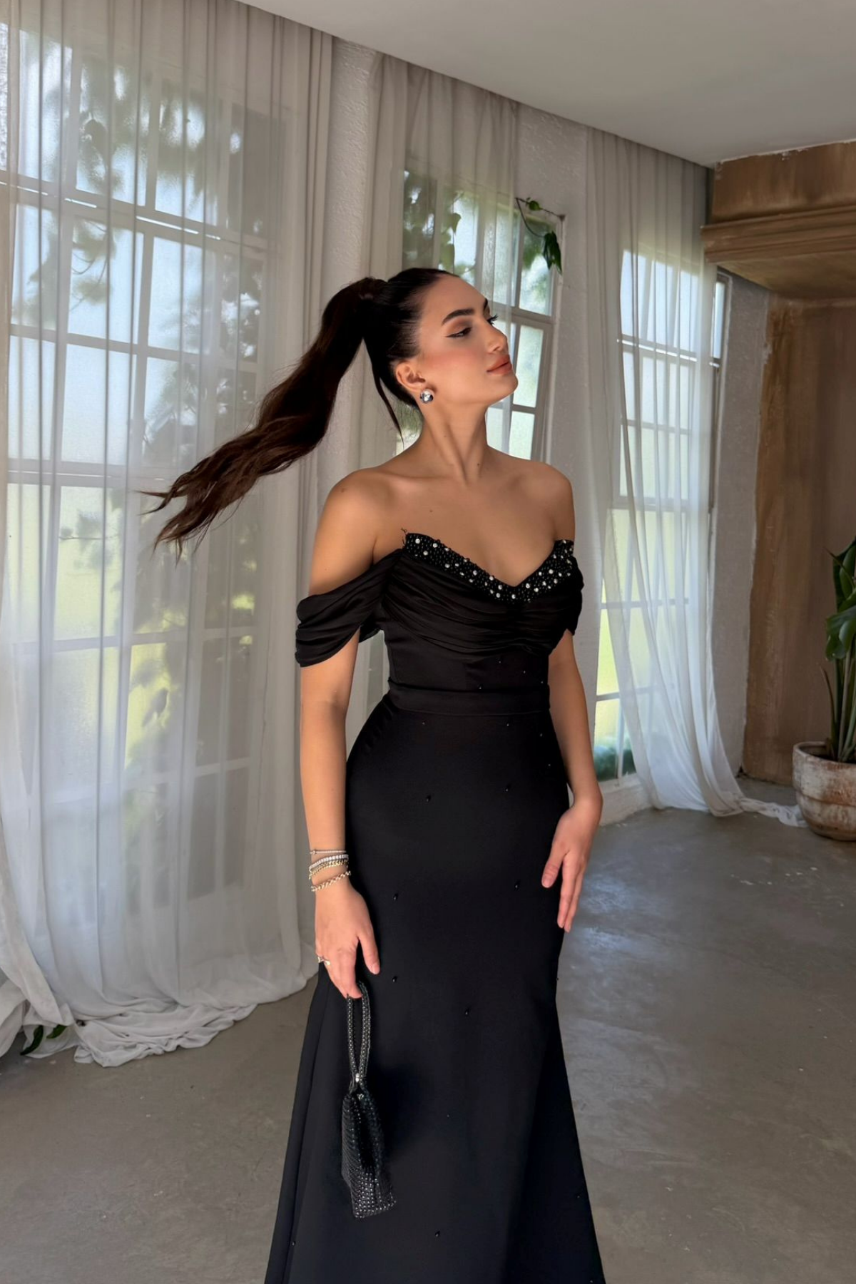 Talya Kayık Yaka İncili Abiye 1061
