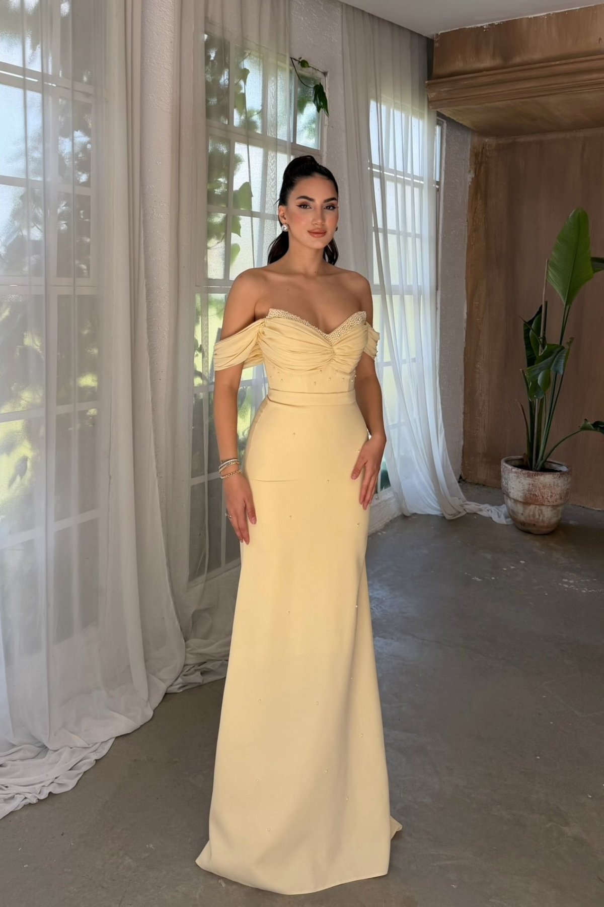 Talya Kayık Yaka İncili Abiye 1061