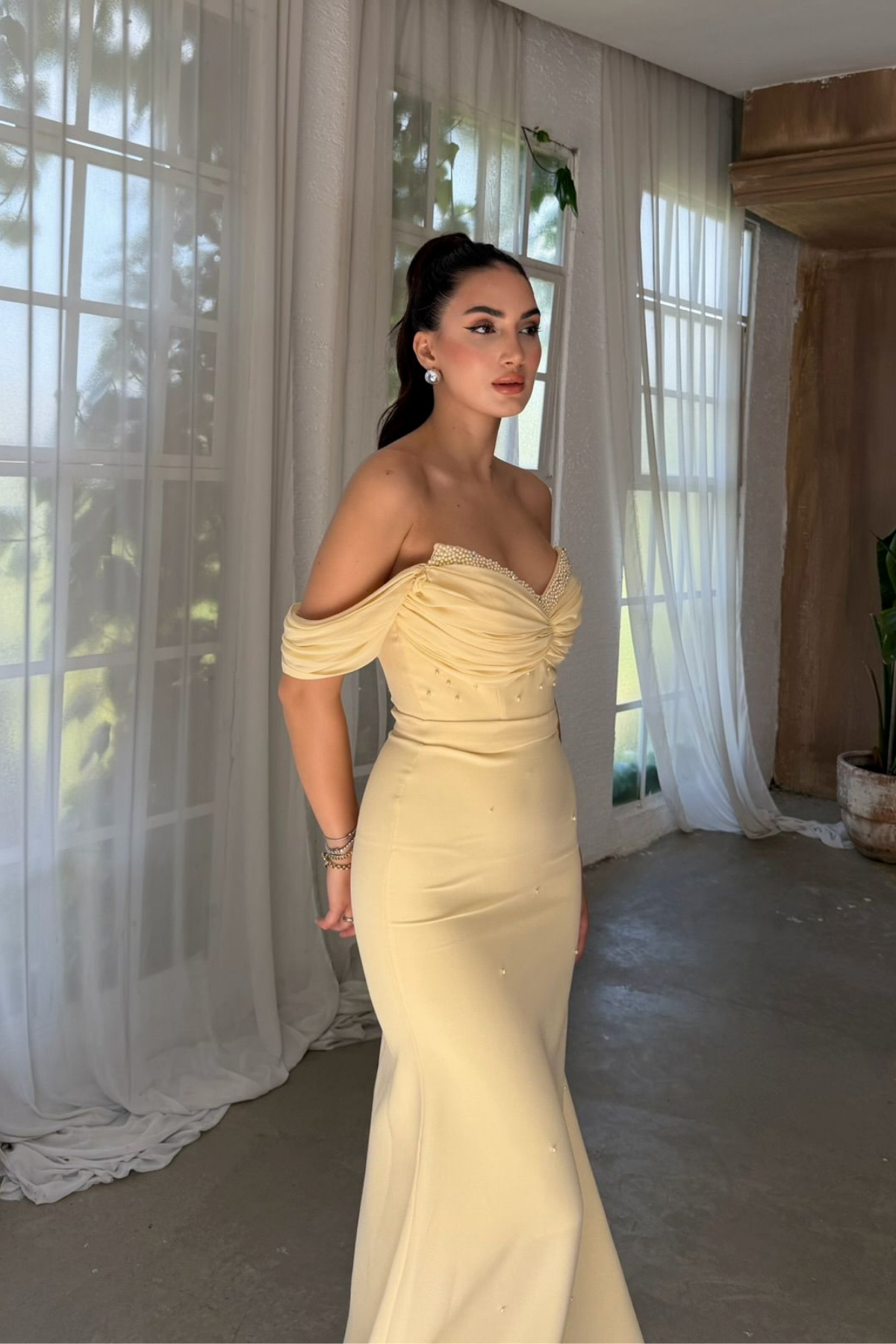 Talya Kayık Yaka İncili Abiye 1061