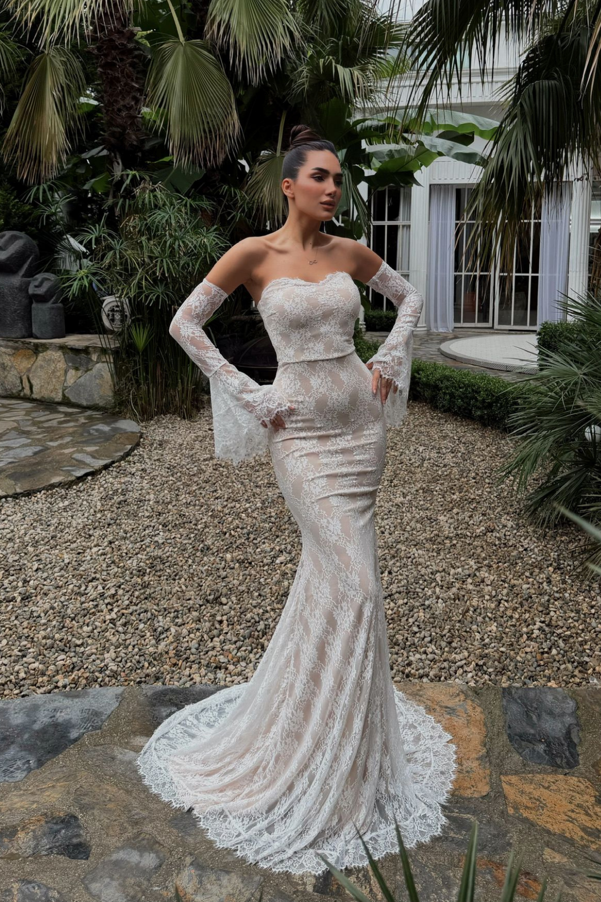 Violetta Güpür Balık Tasarım Abiye 84629 BEYAZ
