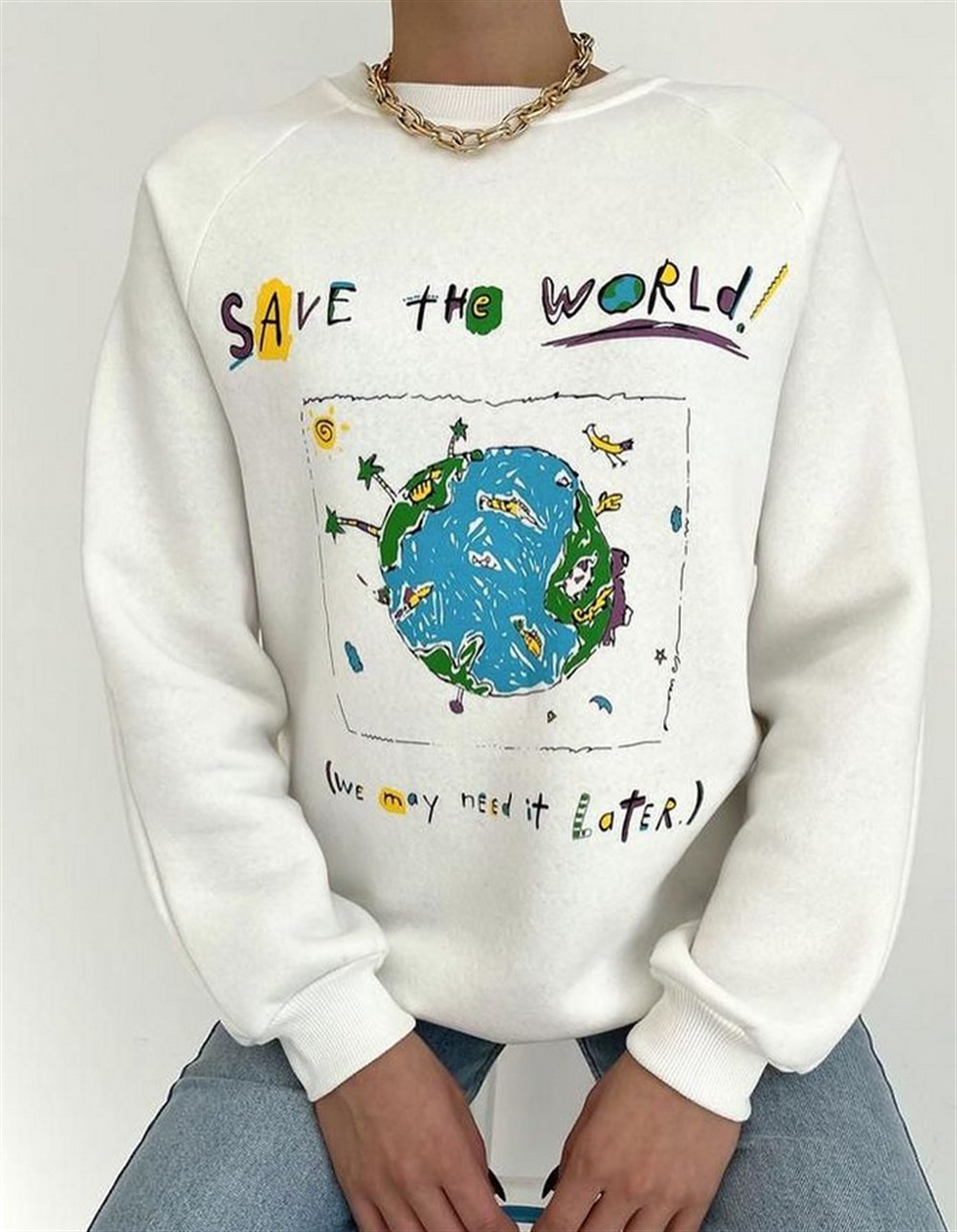 World Baskı Sweat-4065