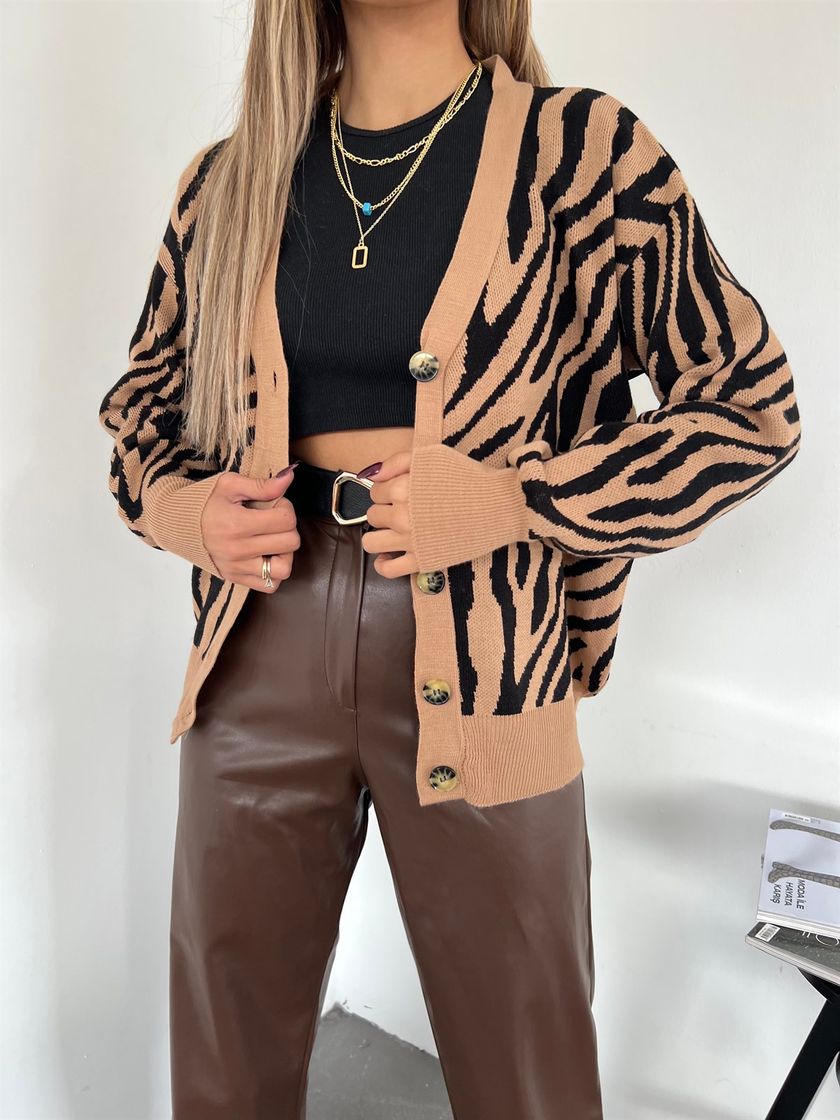 Zebra Desen Hırka 0030