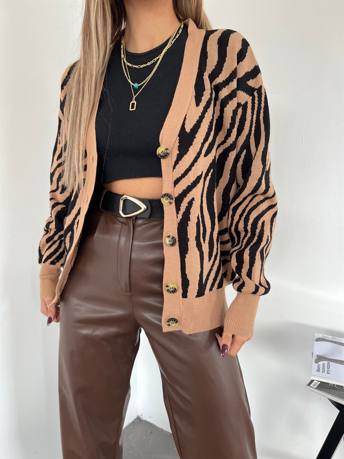 Zebra Desen Hırka 0030