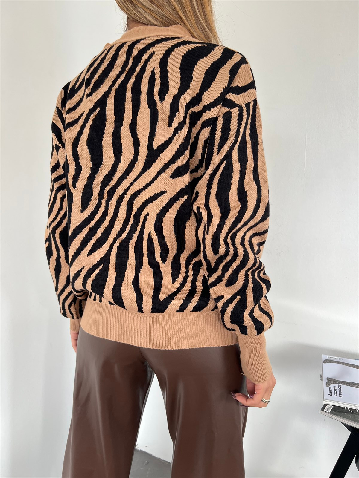 Zebra Desen Hırka 0030