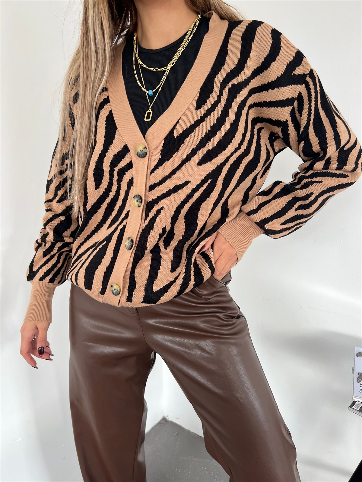 Zebra Desen Hırka 0030
