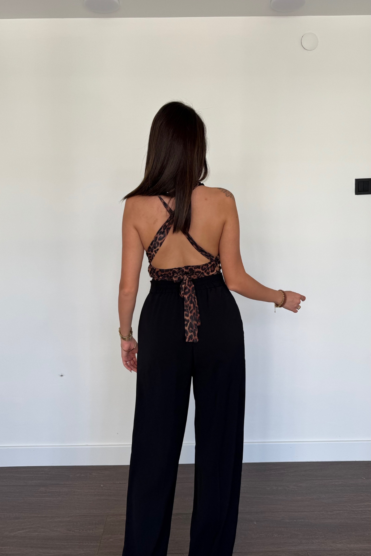 Bağlamalı Bodysuit-Leopar