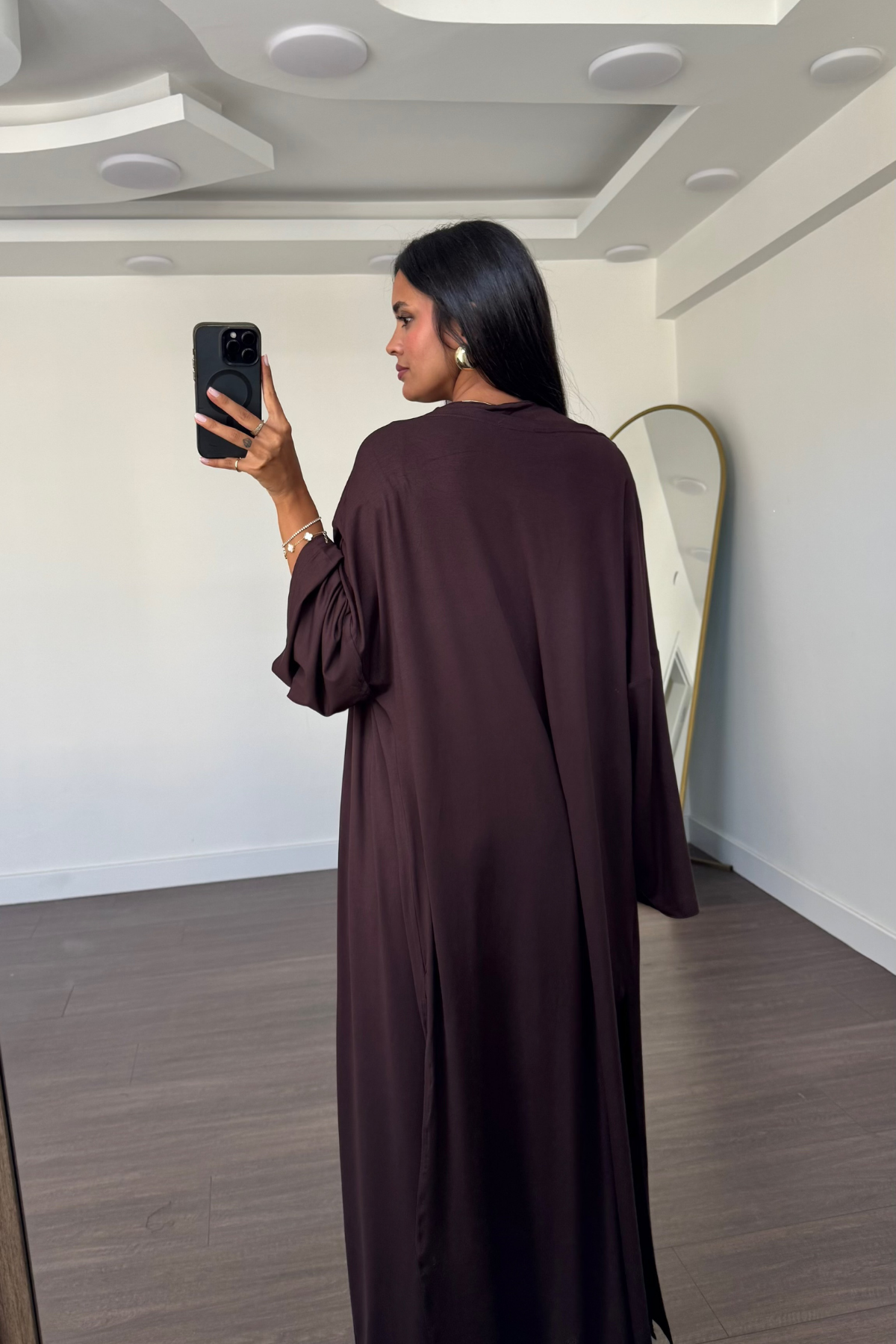 Bluz Pantolon Kimono Takım-Kahve