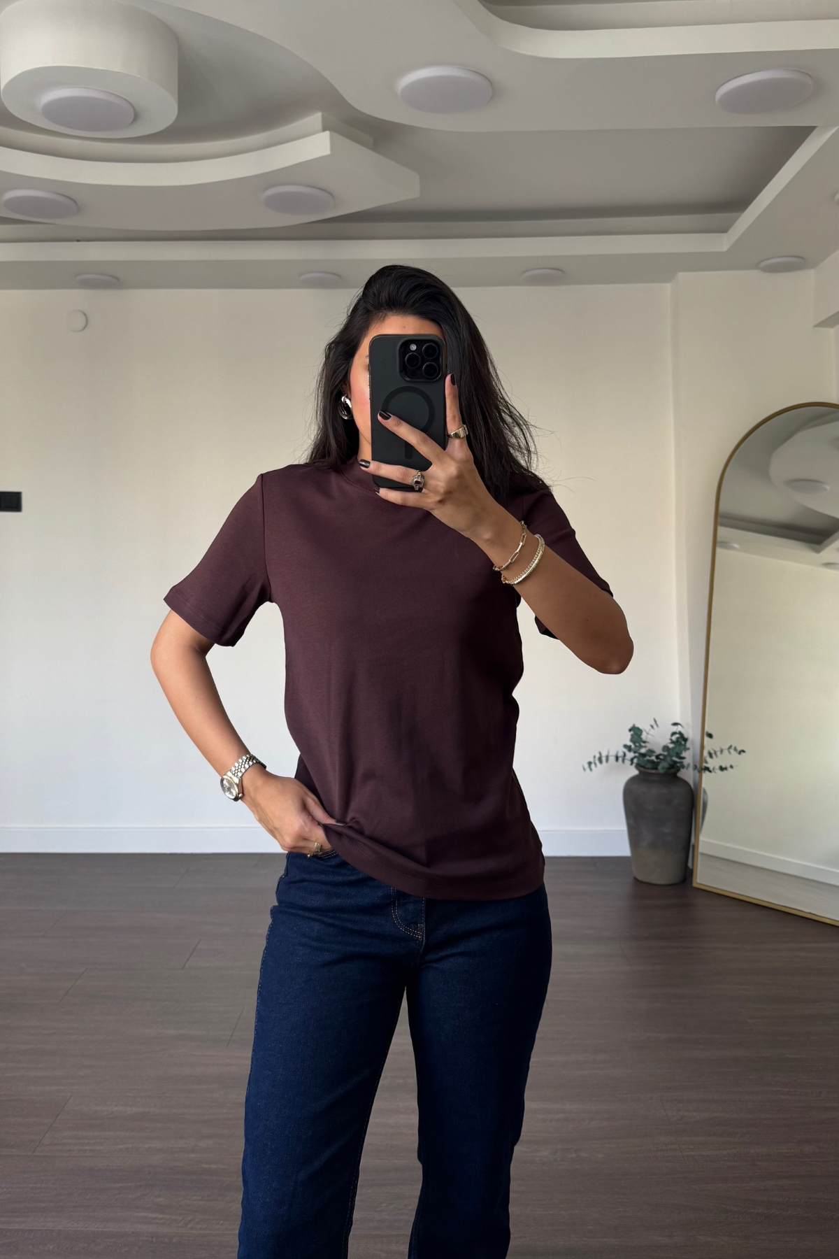 Cs Premium Pamuklu Tişört-Kahve
